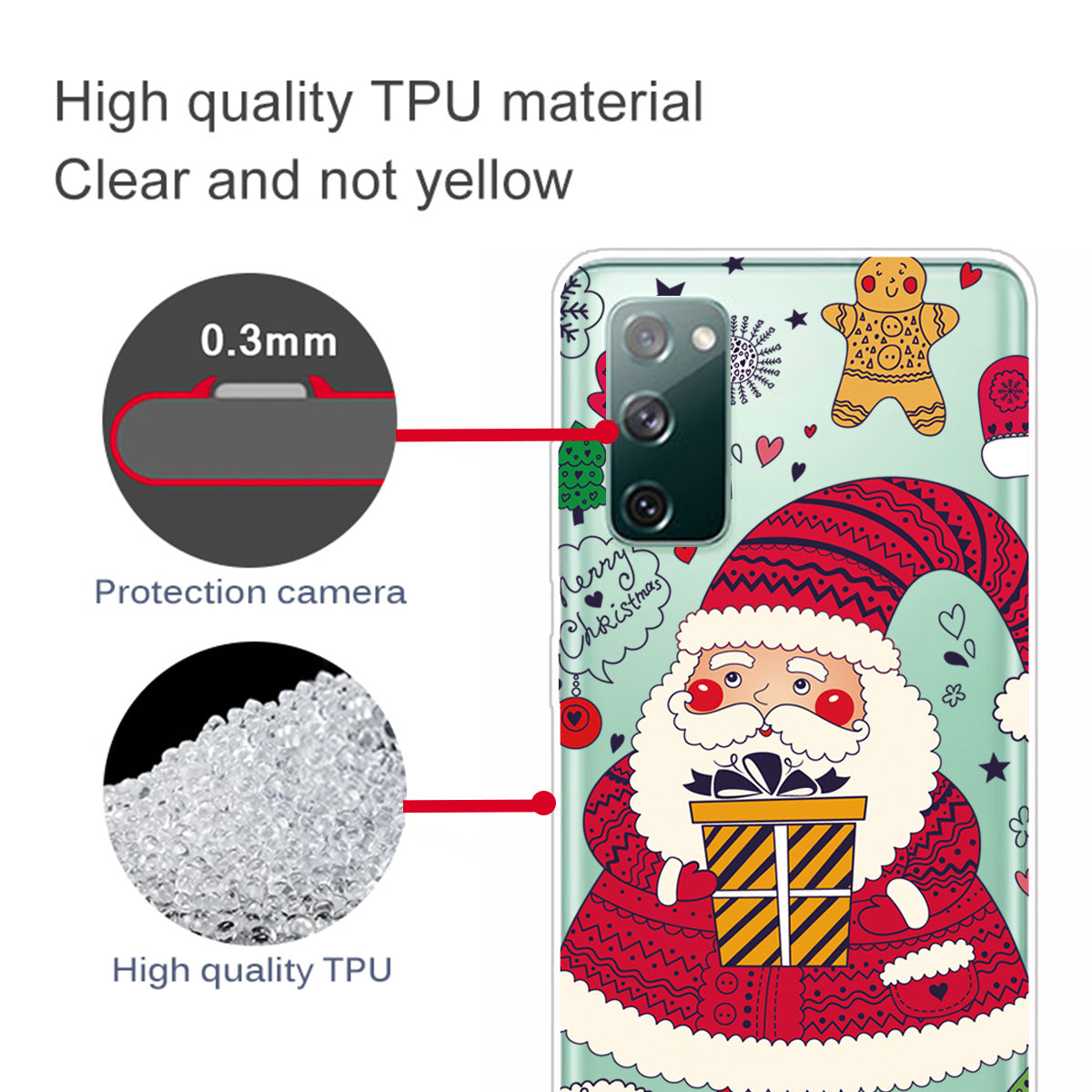 Christmas Theme Painting TPU Cell Phone Case for Samsung Galaxy S20 FE/S20 Fan Edition/S20 FE 5G/S20 Fan Edition 5G/S20 Lite - Santa and Gift