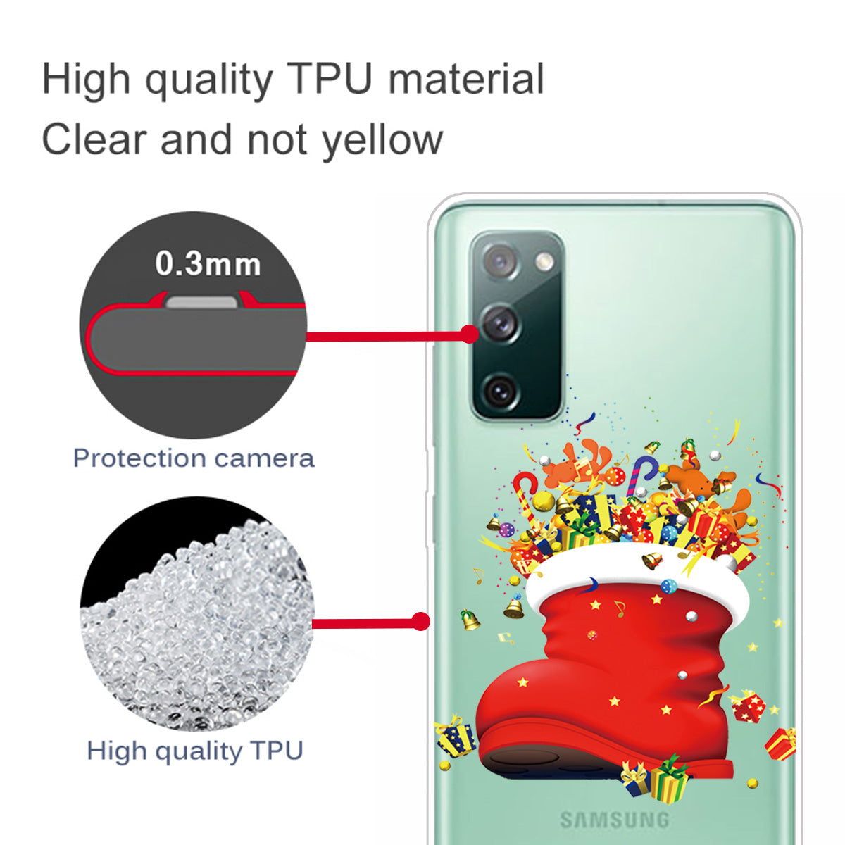 Christmas Theme Painting TPU Cell Phone Case for Samsung Galaxy S20 FE/S20 Fan Edition/S20 FE 5G/S20 Fan Edition 5G/S20 Lite - Gifts