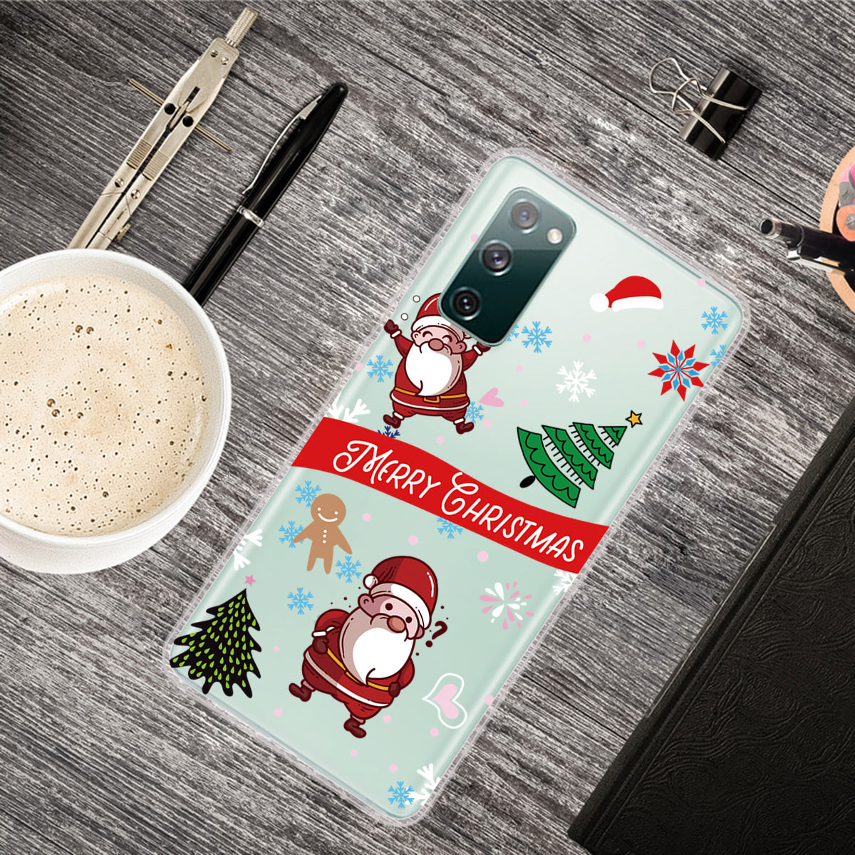 Christmas Theme Painting TPU Cell Phone Case for Samsung Galaxy S20 FE/S20 Fan Edition/S20 FE 5G/S20 Fan Edition 5G/S20 Lite - Happy Santa