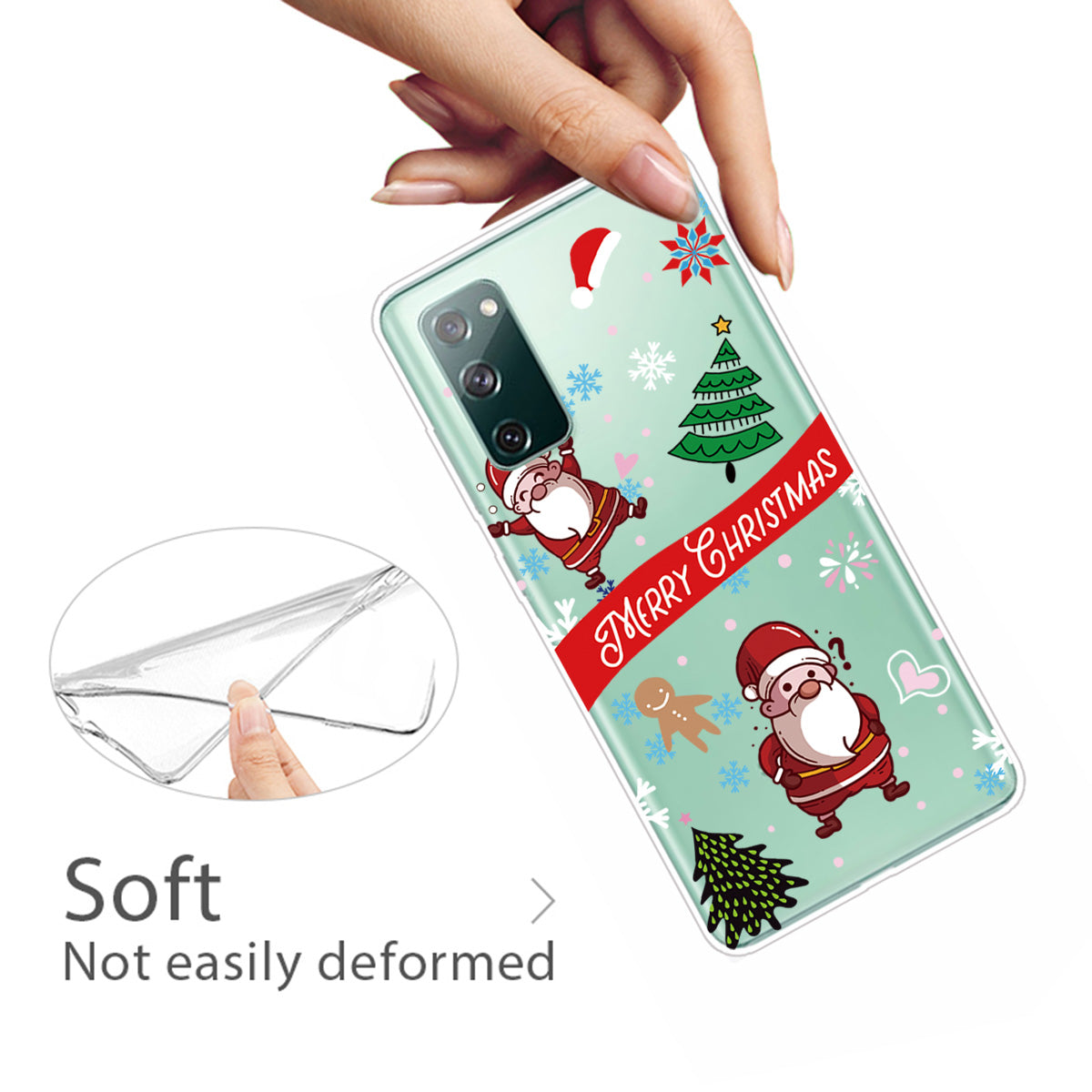 Christmas Theme Painting TPU Cell Phone Case for Samsung Galaxy S20 FE/S20 Fan Edition/S20 FE 5G/S20 Fan Edition 5G/S20 Lite - Happy Santa