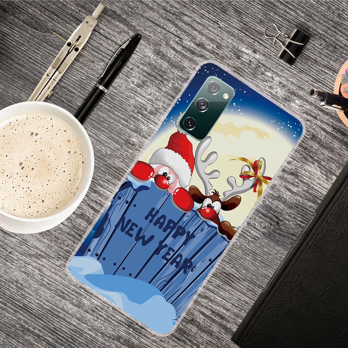 Christmas Theme Painting TPU Cell Phone Case for Samsung Galaxy S20 FE/S20 Fan Edition/S20 FE 5G/S20 Fan Edition 5G/S20 Lite - Christmas Moon