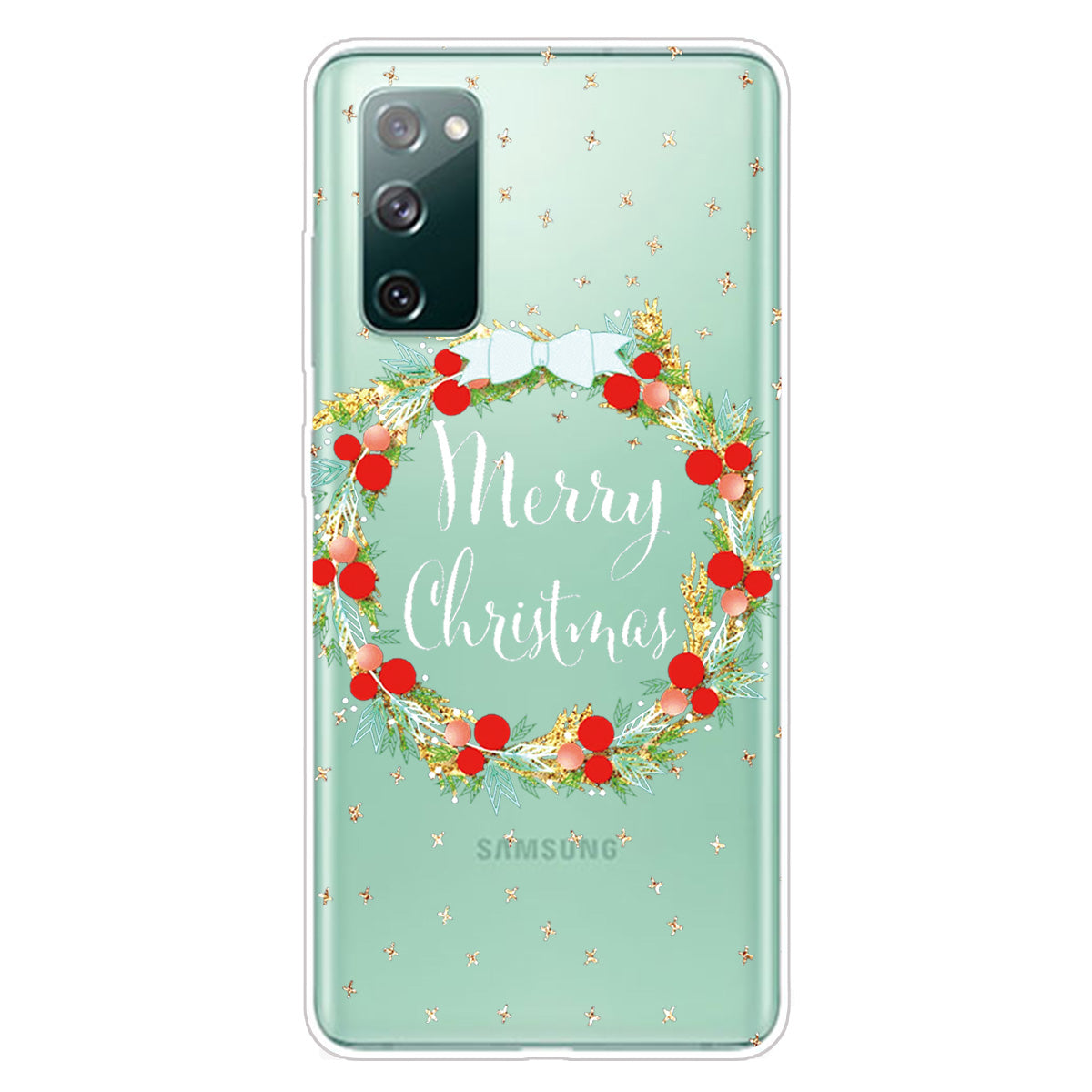 Christmas Theme Painting TPU Cell Phone Case for Samsung Galaxy S20 FE/S20 Fan Edition/S20 FE 5G/S20 Fan Edition 5G/S20 Lite - Christmas wreath