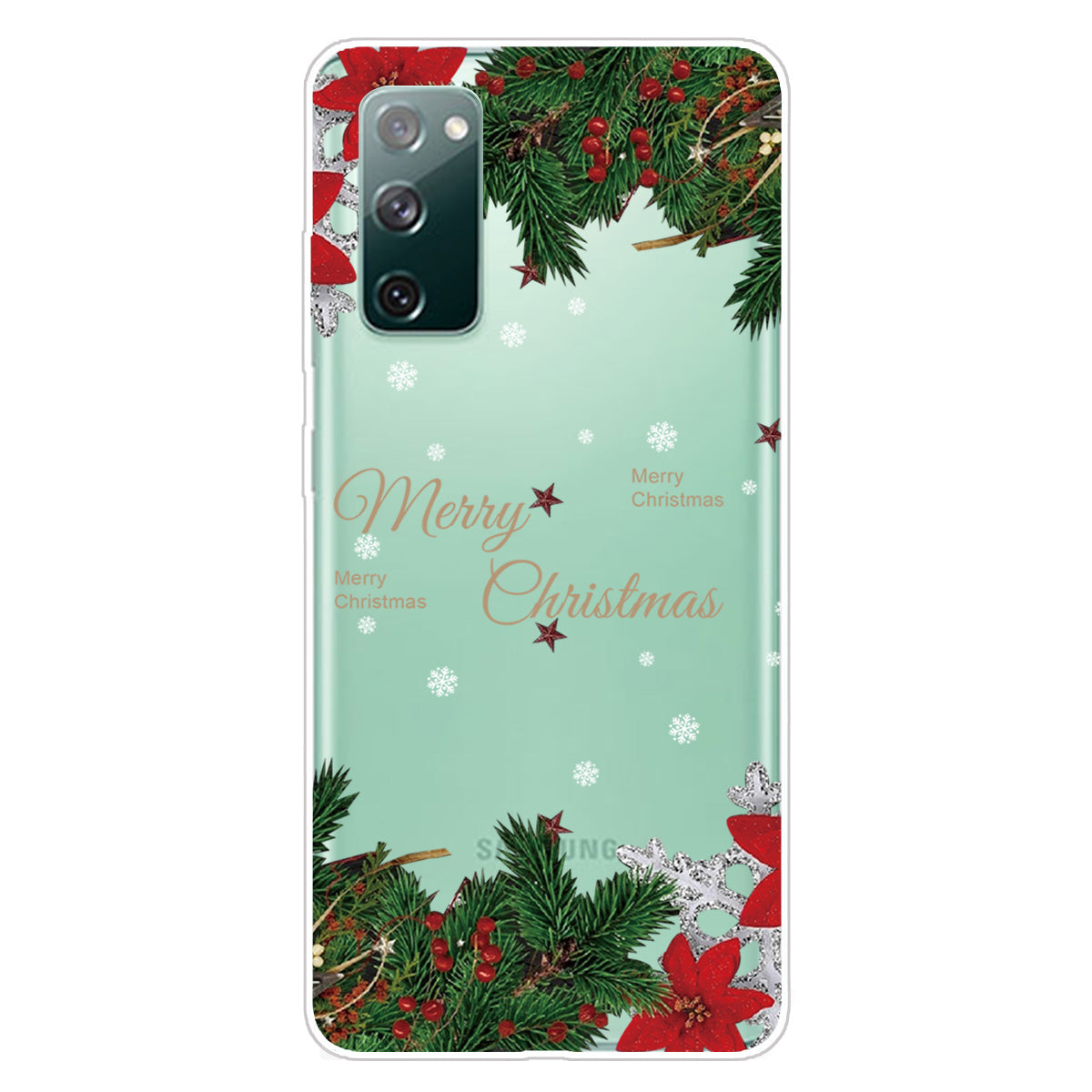 Christmas Theme Painting TPU Cell Phone Case for Samsung Galaxy S20 FE/S20 Fan Edition/S20 FE 5G/S20 Fan Edition 5G/S20 Lite - Holly berries