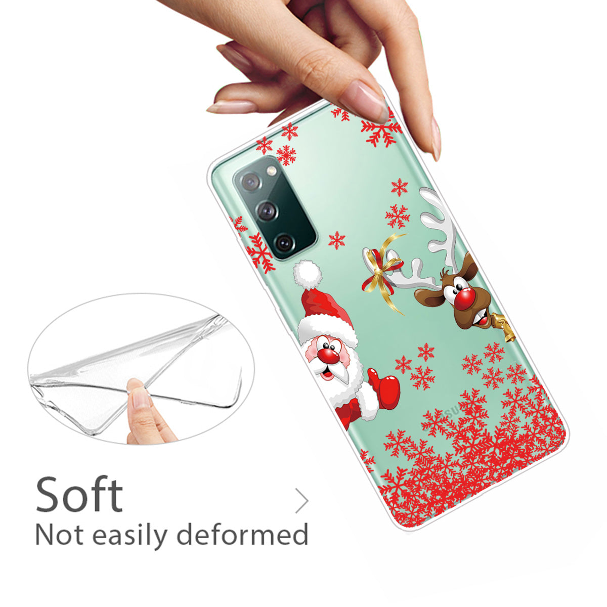 Christmas Theme Painting TPU Cell Phone Case for Samsung Galaxy S20 FE/S20 Fan Edition/S20 FE 5G/S20 Fan Edition 5G/S20 Lite - Thumb-up Santa