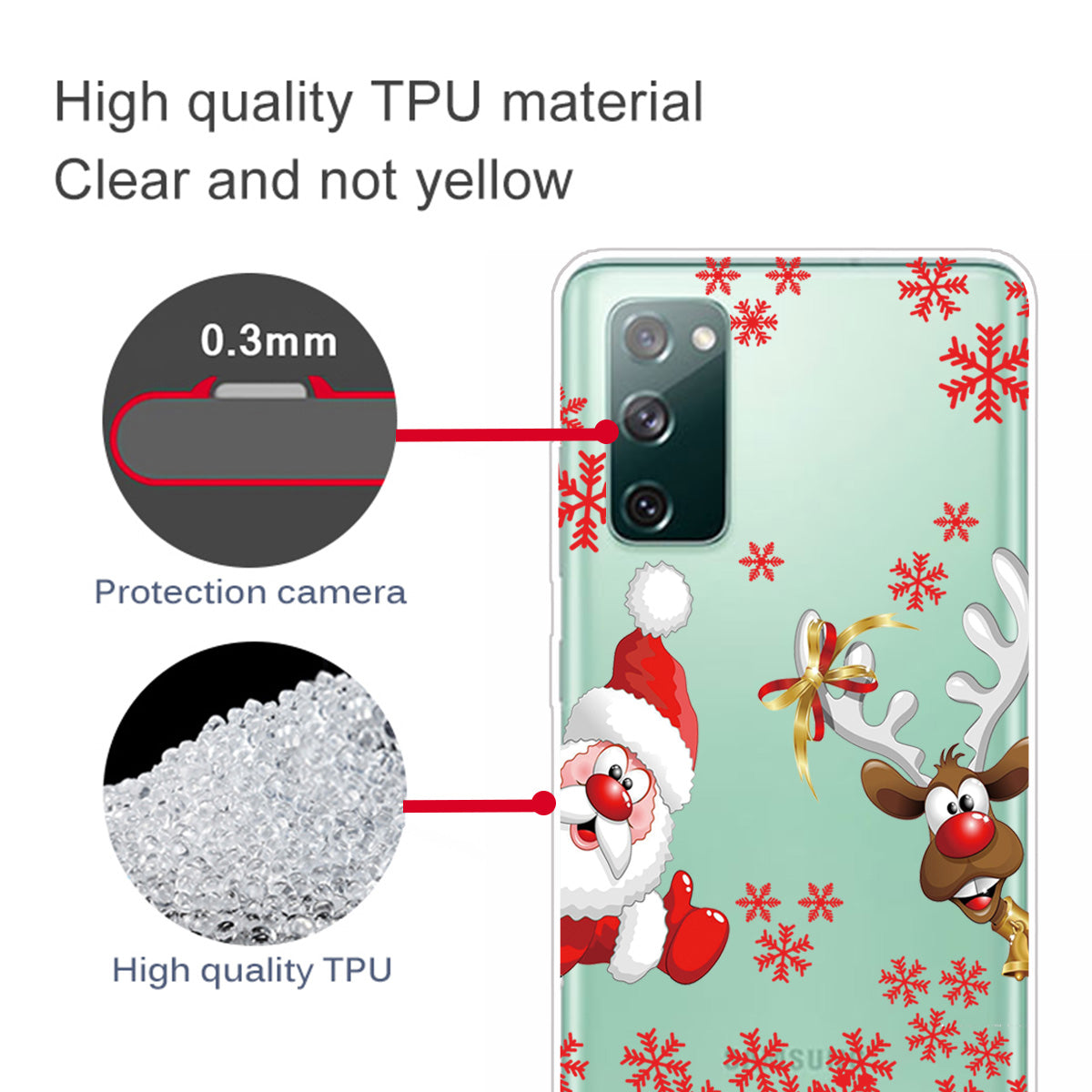 Christmas Theme Painting TPU Cell Phone Case for Samsung Galaxy S20 FE/S20 Fan Edition/S20 FE 5G/S20 Fan Edition 5G/S20 Lite - Thumb-up Santa