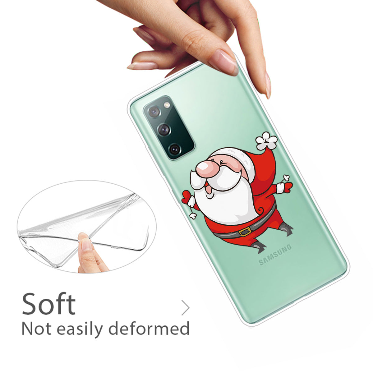 Christmas Theme Painting TPU Cell Phone Case for Samsung Galaxy S20 FE/S20 Fan Edition/S20 FE 5G/S20 Fan Edition 5G/S20 Lite - Dancing Santa