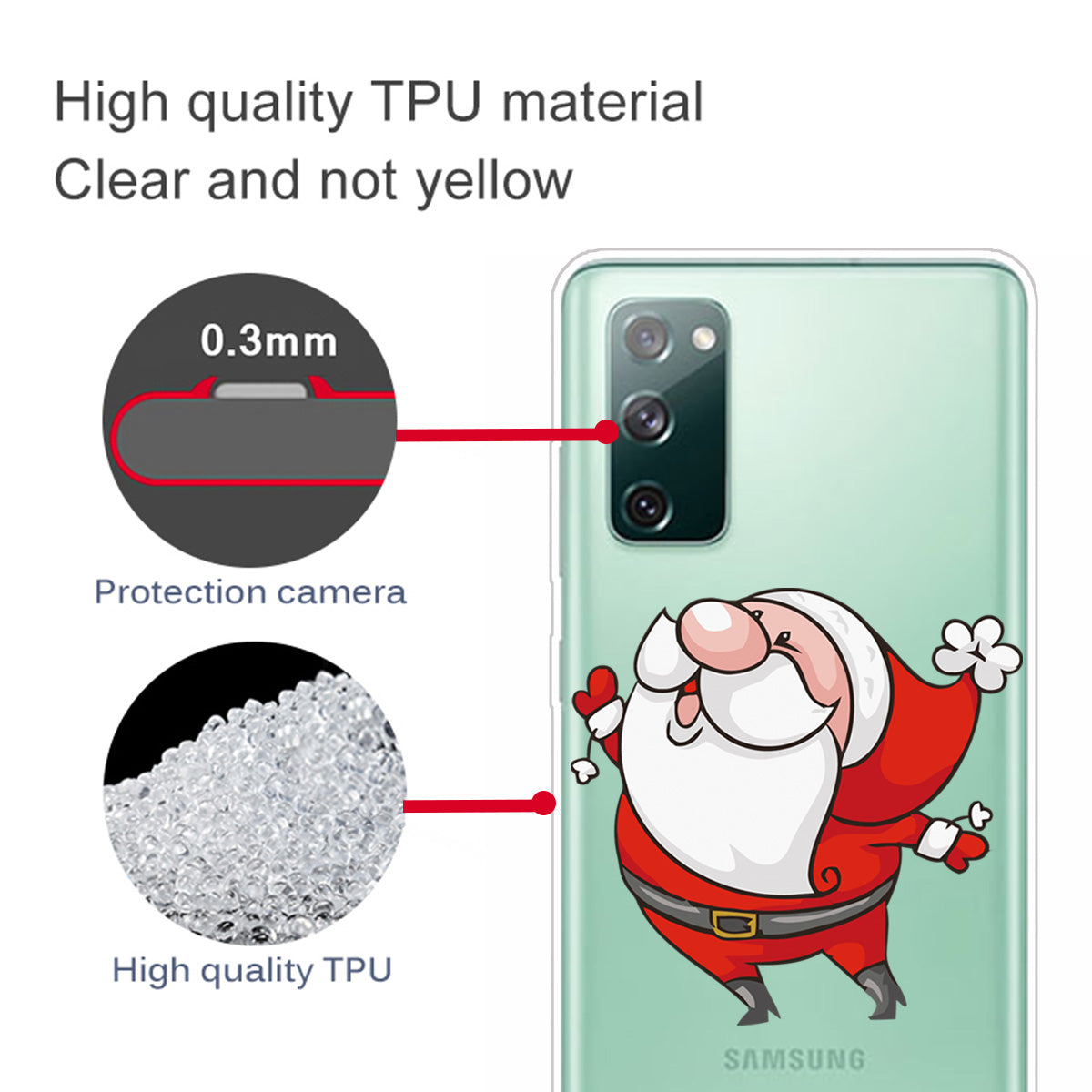 Christmas Theme Painting TPU Cell Phone Case for Samsung Galaxy S20 FE/S20 Fan Edition/S20 FE 5G/S20 Fan Edition 5G/S20 Lite - Dancing Santa