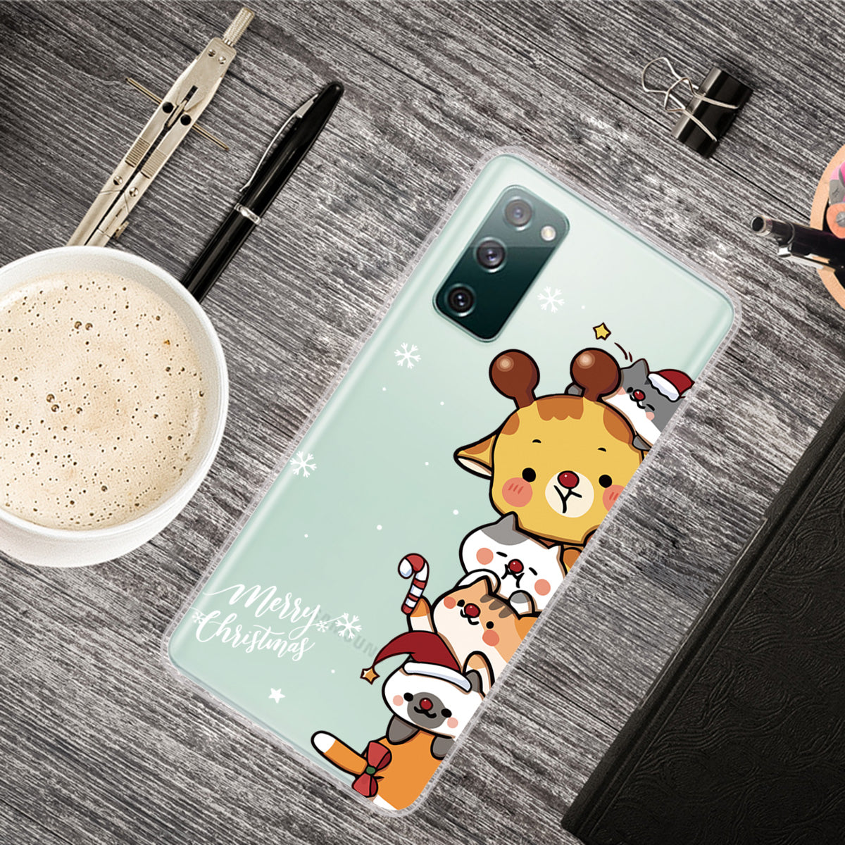 Christmas Theme Painting TPU Cell Phone Case for Samsung Galaxy S20 FE/S20 Fan Edition/S20 FE 5G/S20 Fan Edition 5G/S20 Lite - Animals