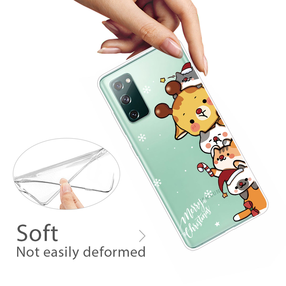 Christmas Theme Painting TPU Cell Phone Case for Samsung Galaxy S20 FE/S20 Fan Edition/S20 FE 5G/S20 Fan Edition 5G/S20 Lite - Animals