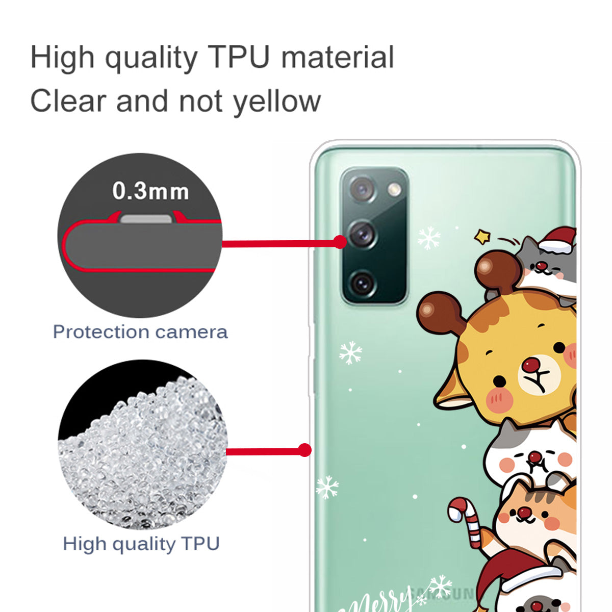 Christmas Theme Painting TPU Cell Phone Case for Samsung Galaxy S20 FE/S20 Fan Edition/S20 FE 5G/S20 Fan Edition 5G/S20 Lite - Animals