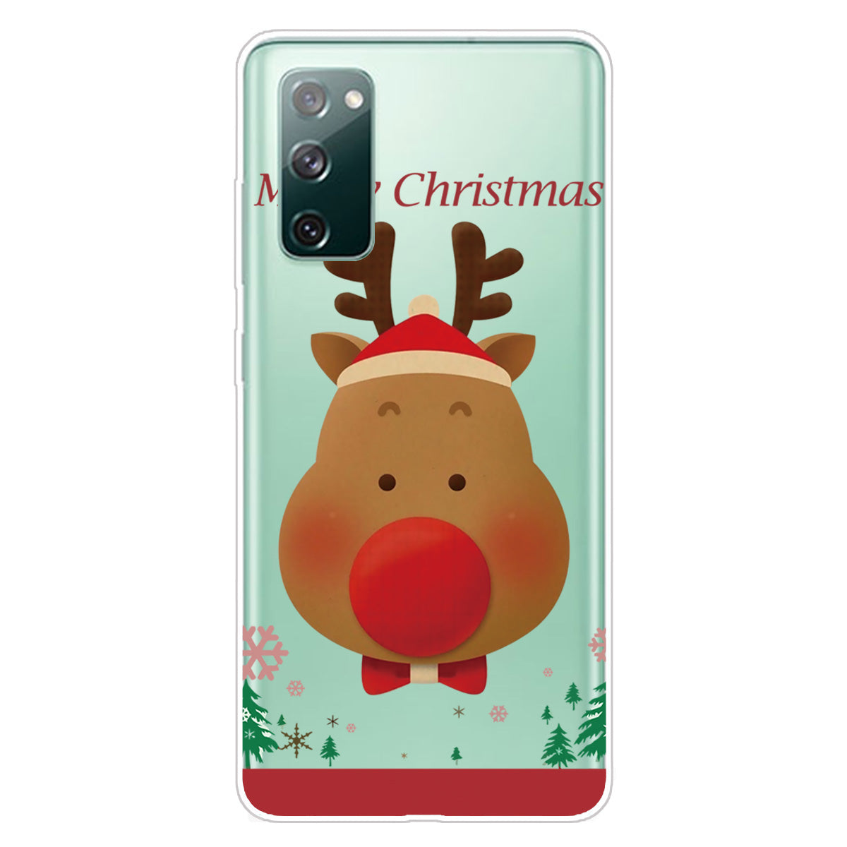 Christmas Theme Painting TPU Cell Phone Case for Samsung Galaxy S20 FE/S20 Fan Edition/S20 FE 5G/S20 Fan Edition 5G/S20 Lite - Red-Nose Moose