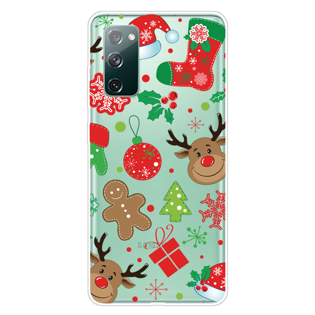 Christmas Theme Painting TPU Cell Phone Case for Samsung Galaxy S20 FE/S20 Fan Edition/S20 FE 5G/S20 Fan Edition 5G/S20 Lite - Moose Stickers