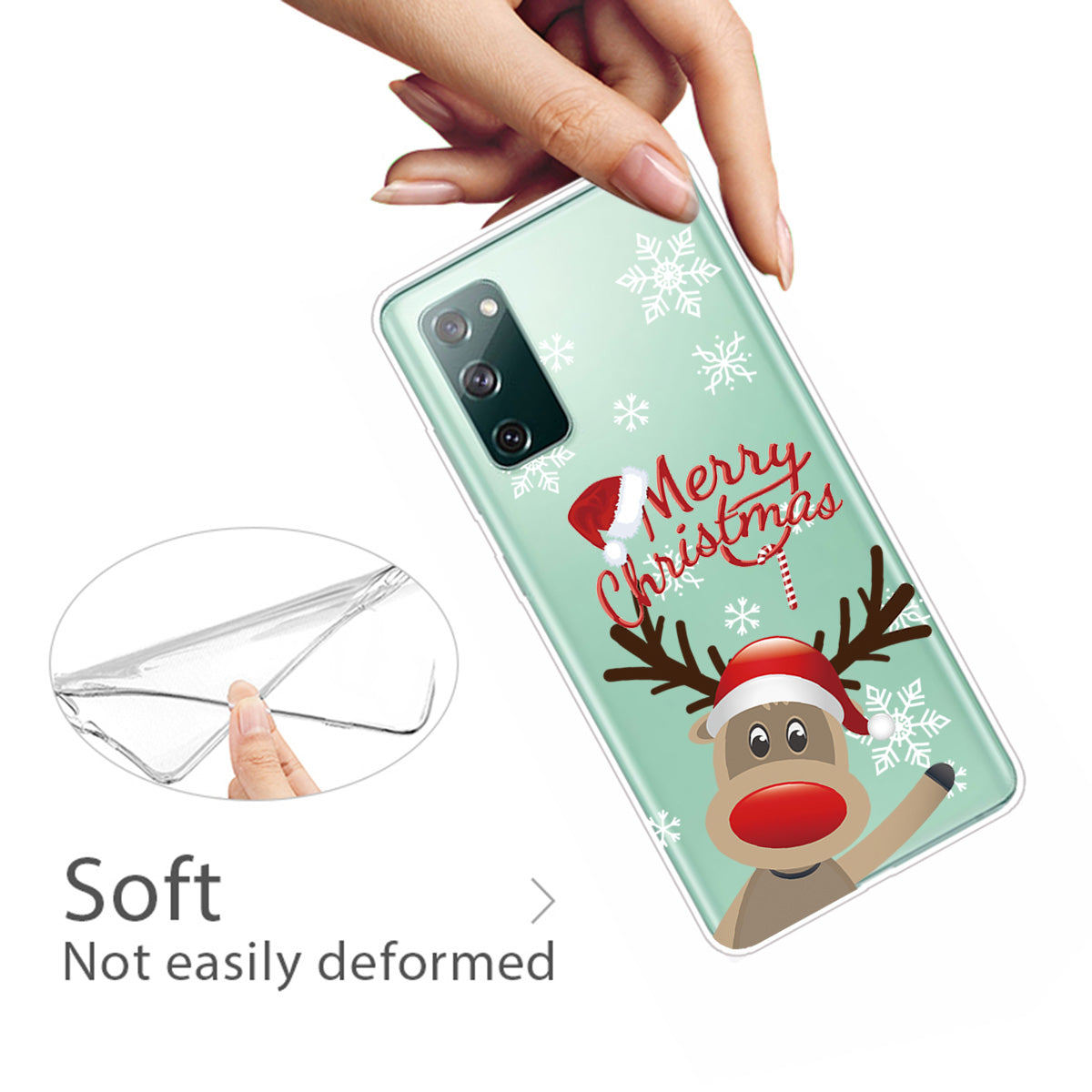 Christmas Theme Painting TPU Cell Phone Case for Samsung Galaxy S20 FE/S20 Fan Edition/S20 FE 5G/S20 Fan Edition 5G/S20 Lite - Waving