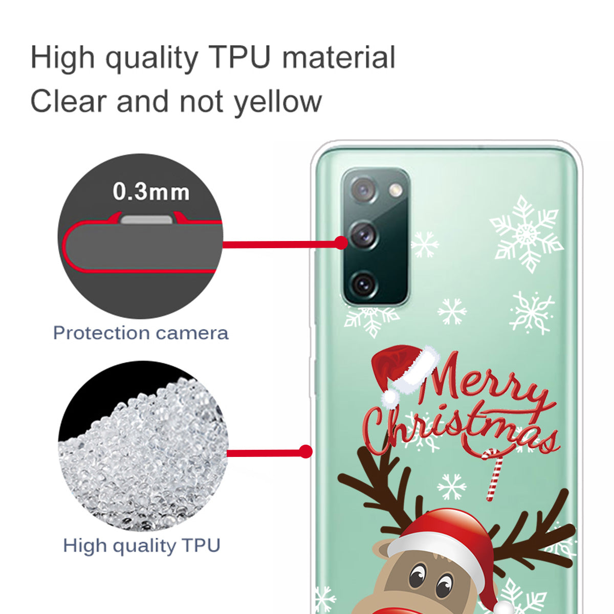 Christmas Theme Painting TPU Cell Phone Case for Samsung Galaxy S20 FE/S20 Fan Edition/S20 FE 5G/S20 Fan Edition 5G/S20 Lite - Waving