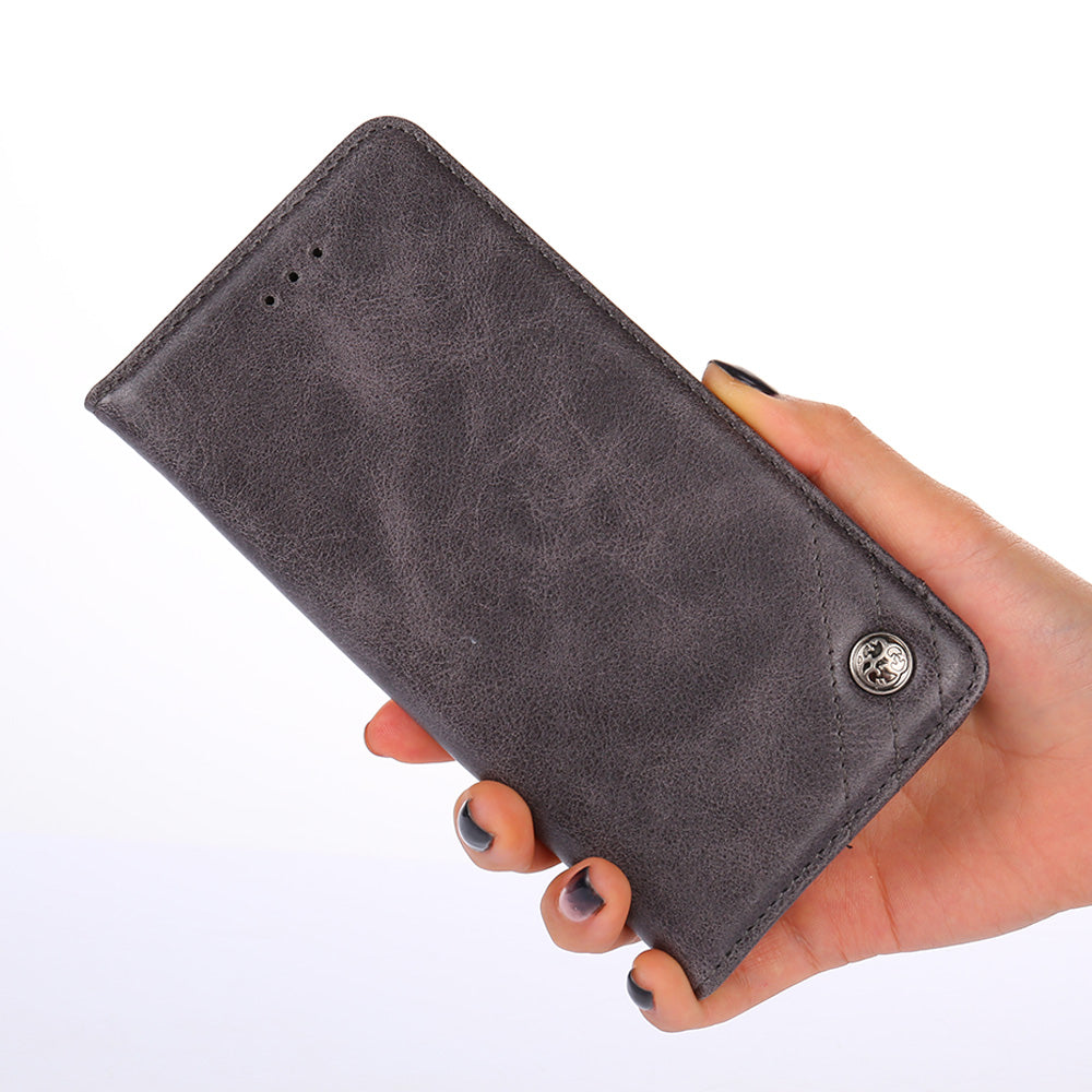 Non-Magnetic Leather Phone Case for Samsung Galaxy S20 4G/S20 5G - Grey