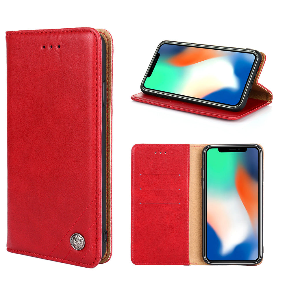 Non-Magnetic Leather Phone Case for Samsung Galaxy S20 4G/S20 5G - Red