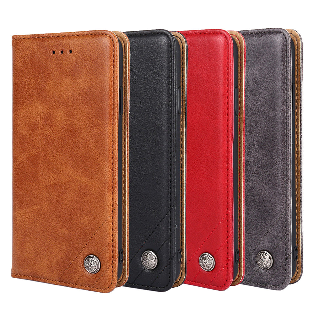 Non-Magnetic Leather Phone Case for Samsung Galaxy S20 4G/S20 5G - Red