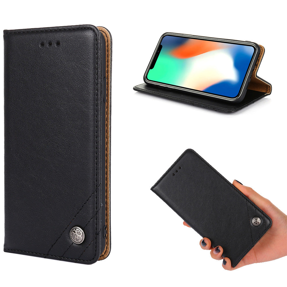 Non-Magnetic Leather Phone Case for Samsung Galaxy S20 4G/S20 5G - Black