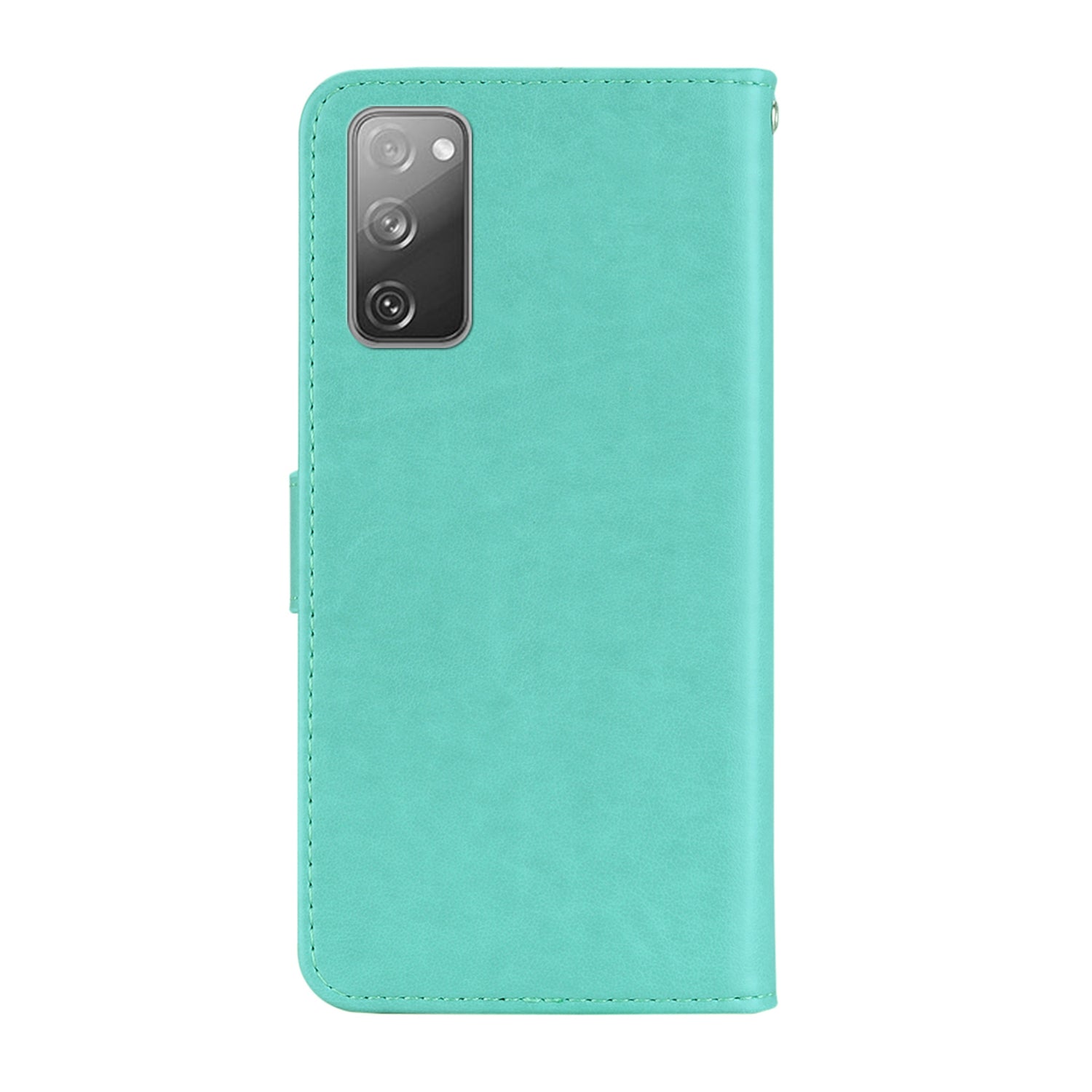 Owl Flower Imprint Leather Cover Mobile Shell for Samsung Galaxy S20 FE/S20 Fan Edition / S20 FE 5G/S20 Fan Edition 5G / S20 Lite  - Cyan