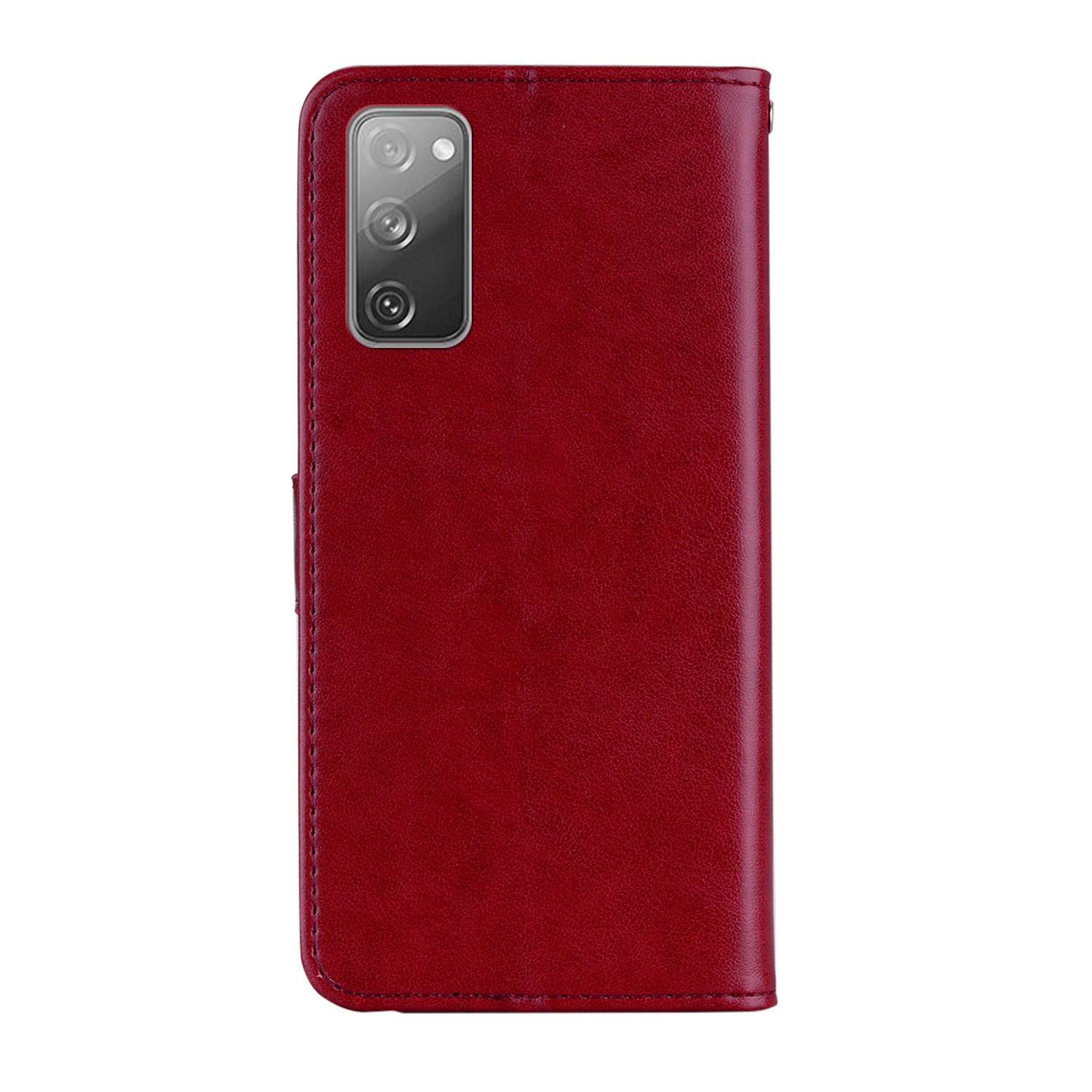 Owl Flower Imprint Leather Cover Mobile Shell for Samsung Galaxy S20 FE/S20 Fan Edition / S20 FE 5G/S20 Fan Edition 5G / S20 Lite  - Red