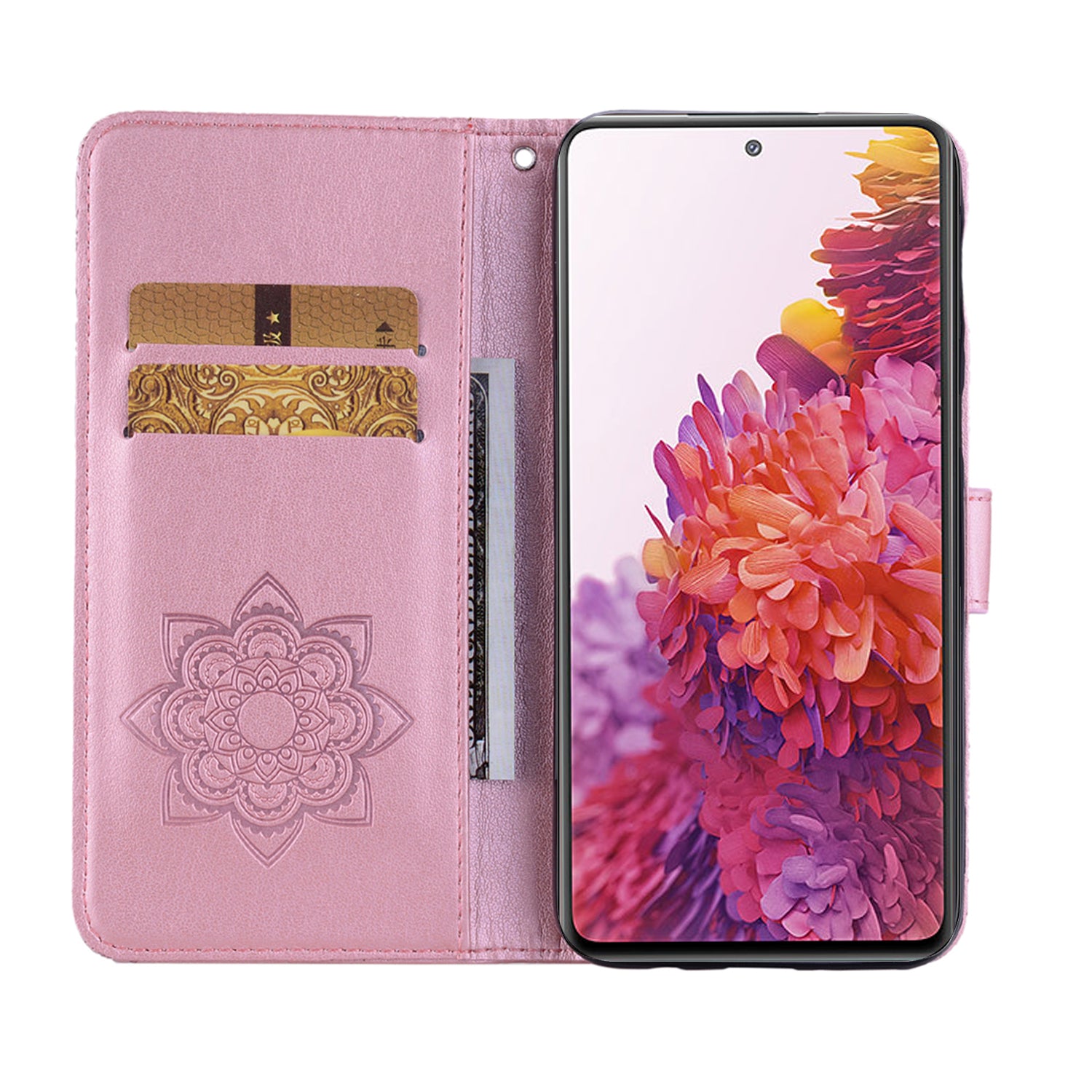 Owl Flower Imprint Leather Cover Mobile Shell for Samsung Galaxy S20 FE/S20 Fan Edition / S20 FE 5G/S20 Fan Edition 5G / S20 Lite  - Light Purple