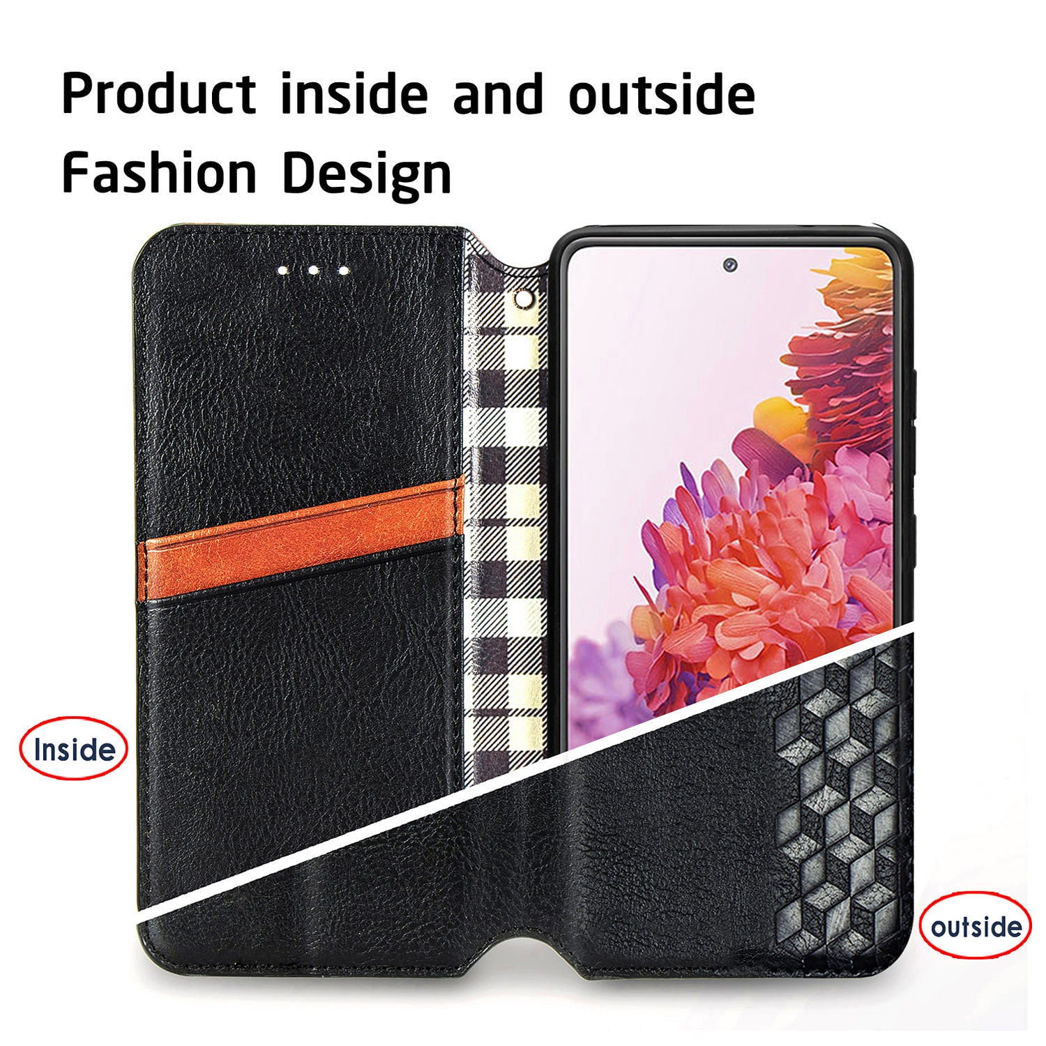 Auto-absorbed Diamond Texture PU Leather Cover for Samsung Galaxy S20 FE/S20 Fan Edition/S20 FE 5G/S20 Fan Edition 5G/S20 Lite/S20 FE 2022 - Black