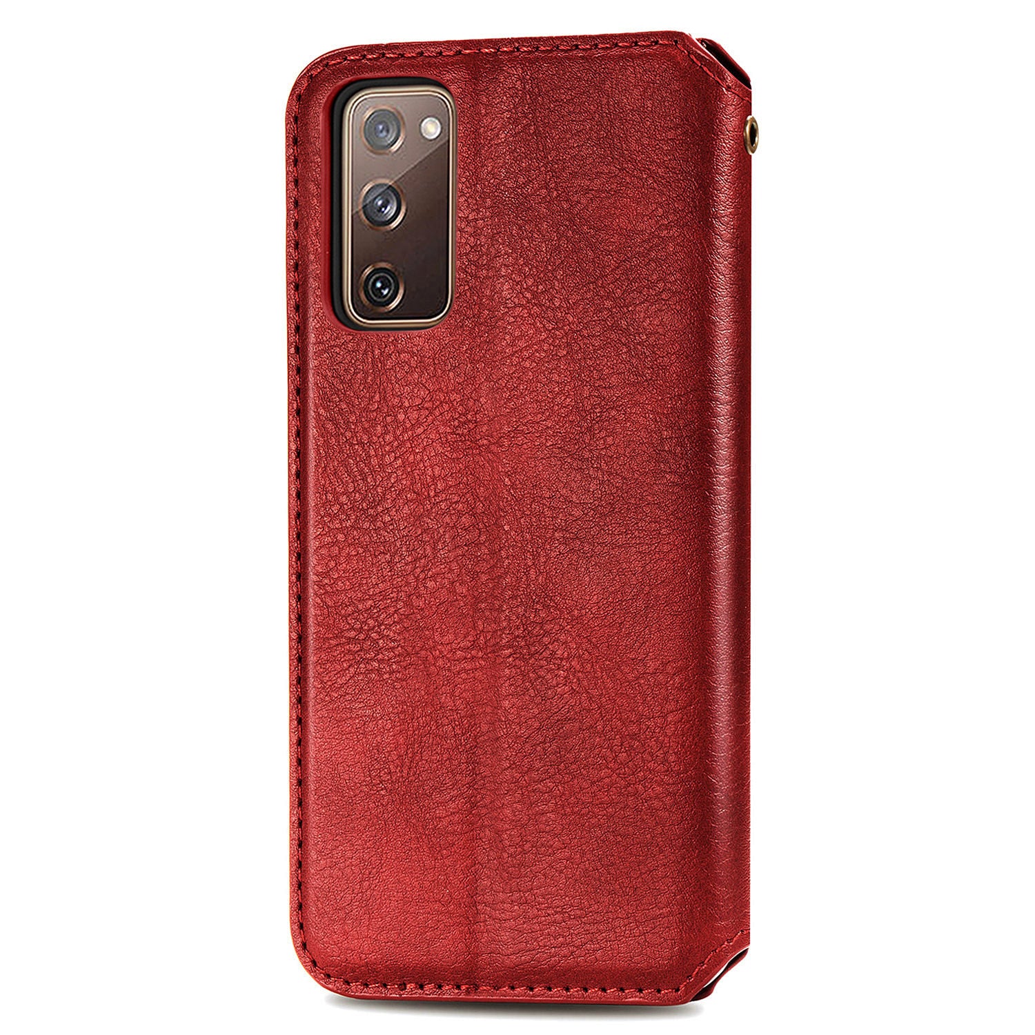 Auto-absorbed Diamond Texture PU Leather Cover for Samsung Galaxy S20 FE/S20 Fan Edition/S20 FE 5G/S20 Fan Edition 5G/S20 Lite/S20 FE 2022 - Red