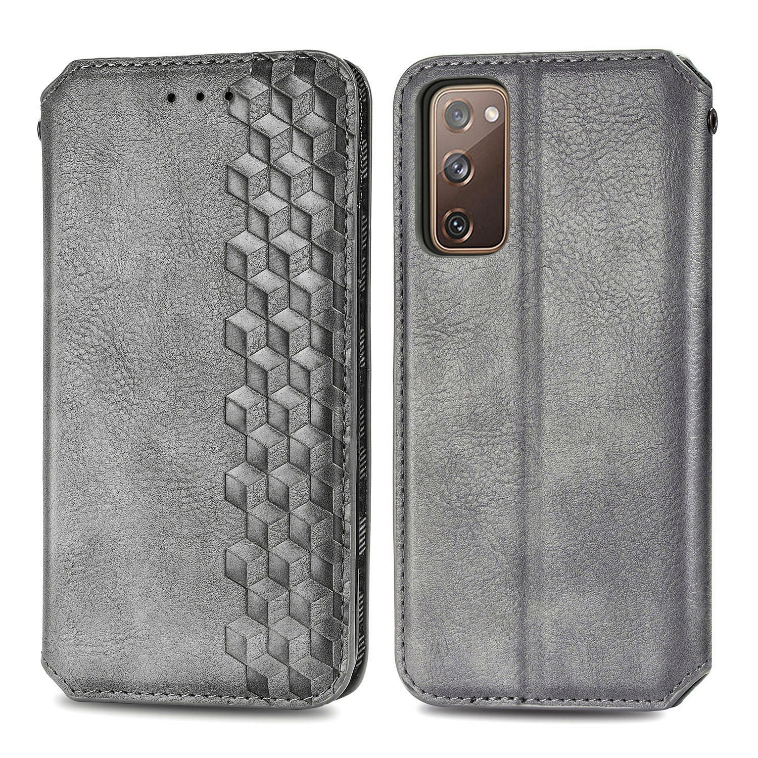 Auto-absorbed Diamond Texture PU Leather Cover for Samsung Galaxy S20 FE/S20 Fan Edition/S20 FE 5G/S20 Fan Edition 5G/S20 Lite/S20 FE 2022 - Grey