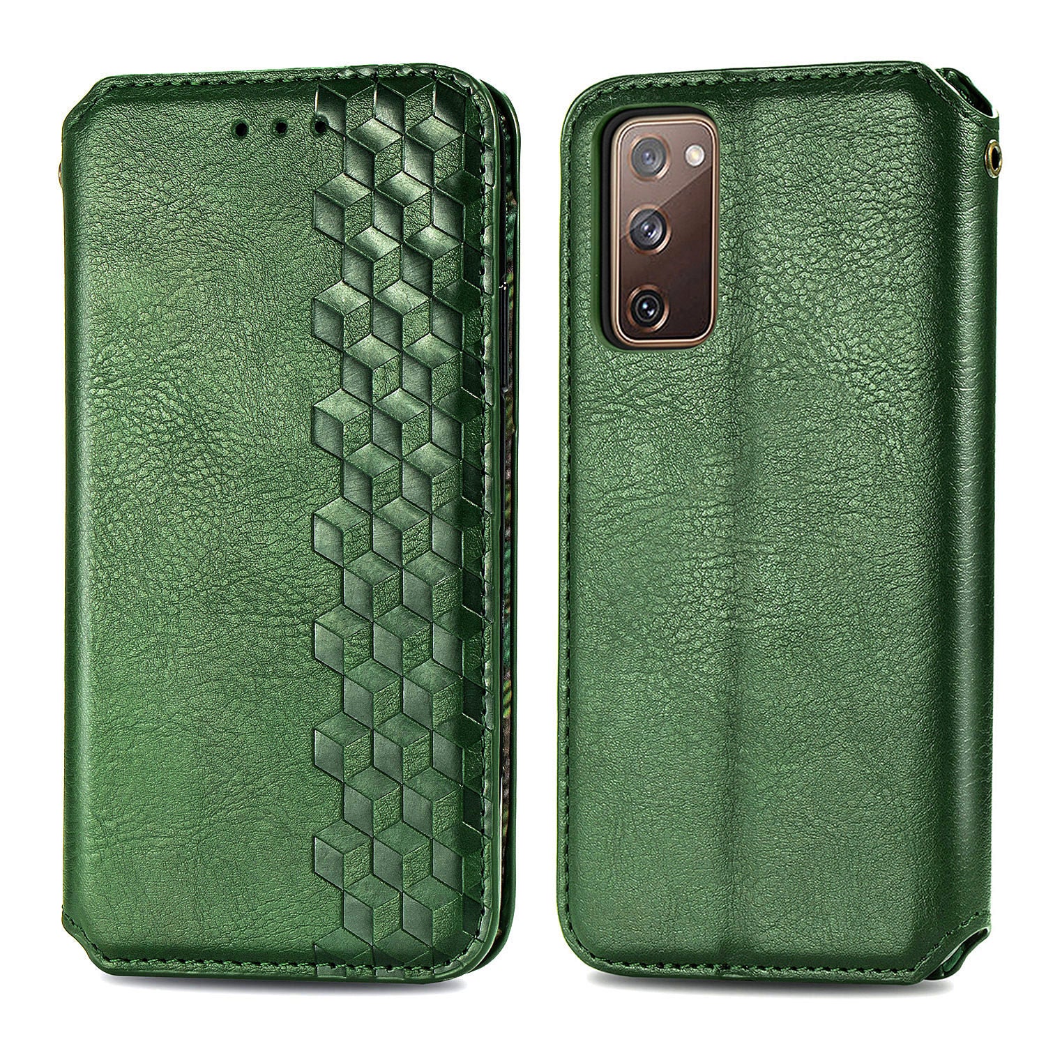 Auto-absorbed Diamond Texture PU Leather Cover for Samsung Galaxy S20 FE/S20 Fan Edition/S20 FE 5G/S20 Fan Edition 5G/S20 Lite/S20 FE 2022 - Green