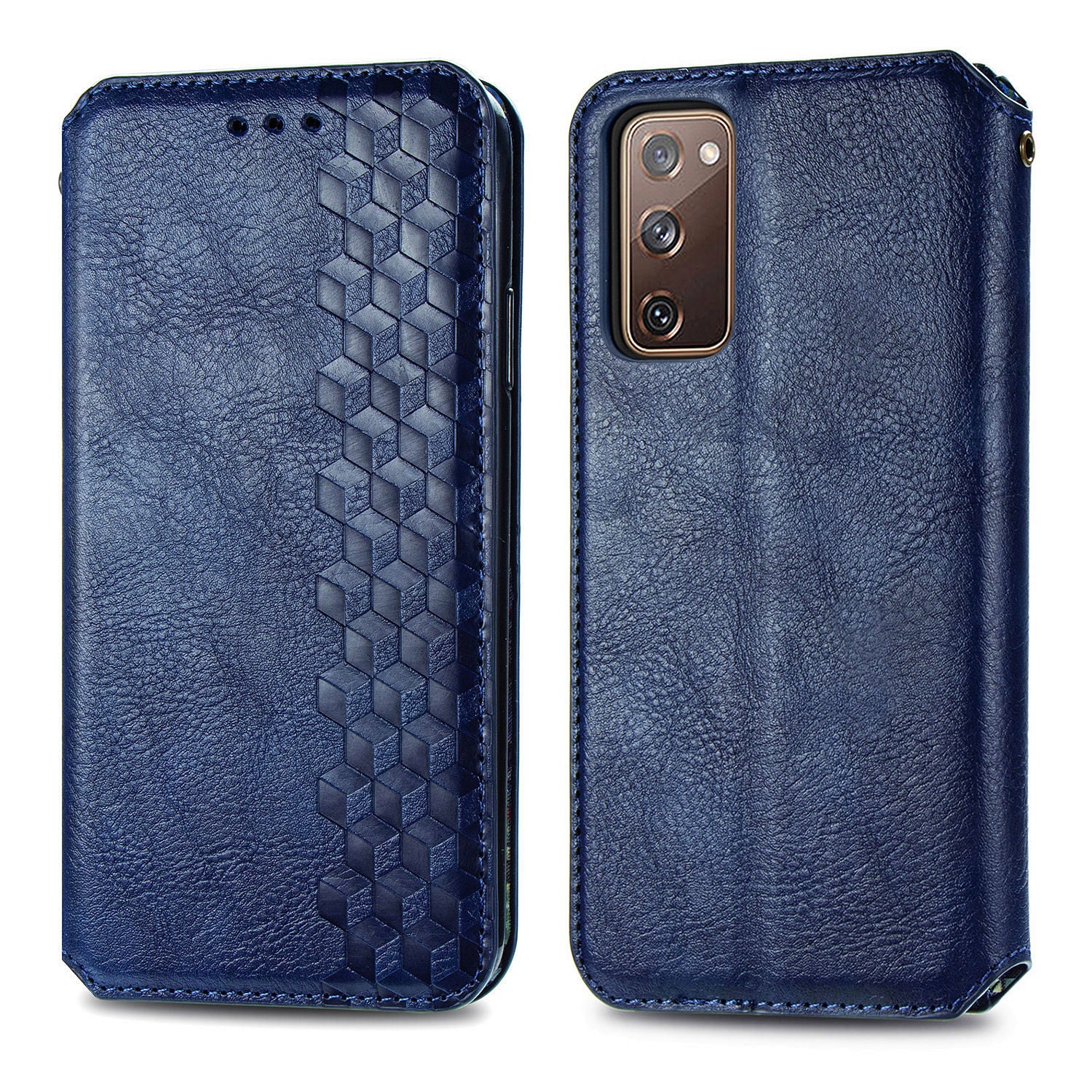 Auto-absorbed Diamond Texture PU Leather Cover for Samsung Galaxy S20 FE/S20 Fan Edition/S20 FE 5G/S20 Fan Edition 5G/S20 Lite/S20 FE 2022 - Blue