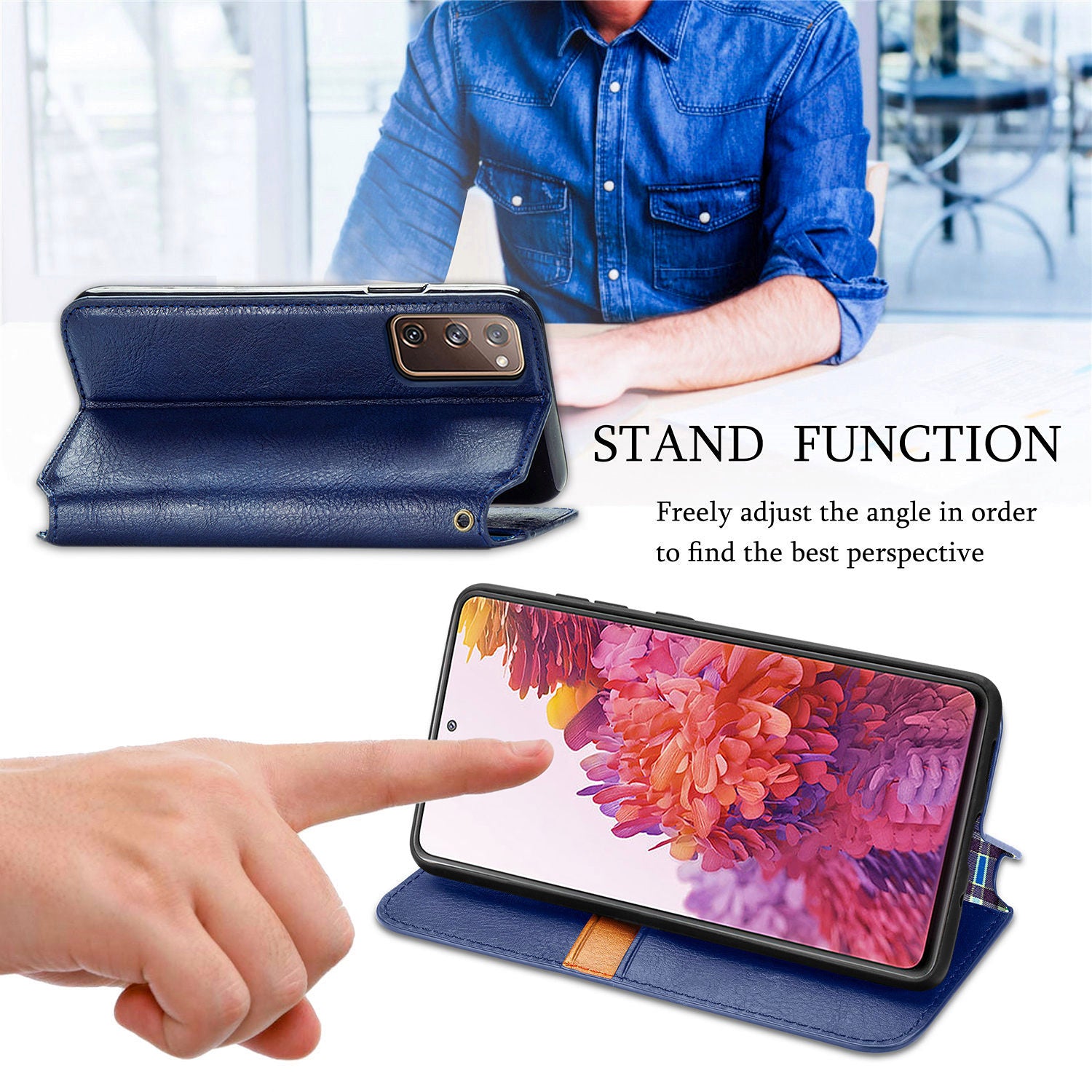 Auto-absorbed Diamond Texture PU Leather Cover for Samsung Galaxy S20 FE/S20 Fan Edition/S20 FE 5G/S20 Fan Edition 5G/S20 Lite/S20 FE 2022 - Blue