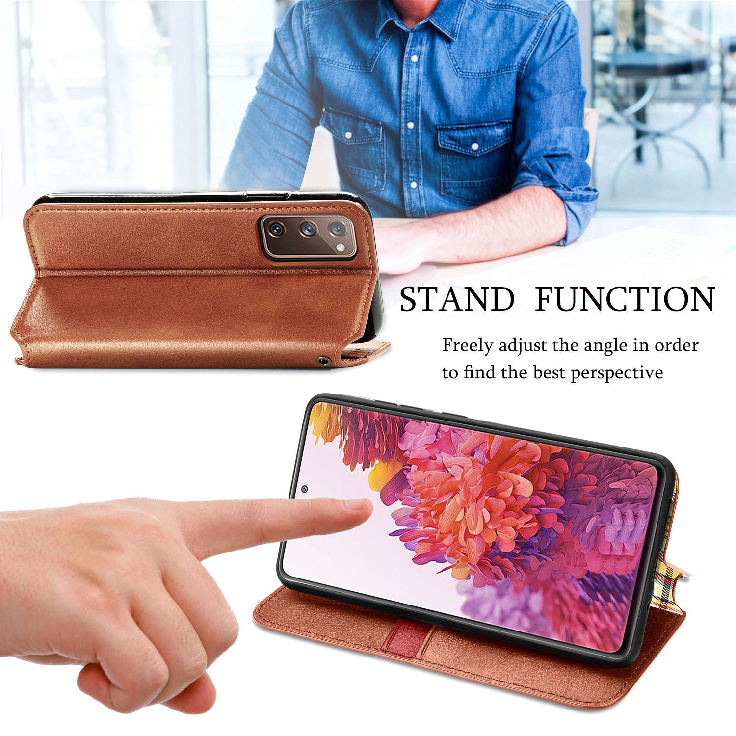 Auto-absorbed Diamond Texture PU Leather Cover for Samsung Galaxy S20 FE/S20 Fan Edition/S20 FE 5G/S20 Fan Edition 5G/S20 Lite/S20 FE 2022 - Brown