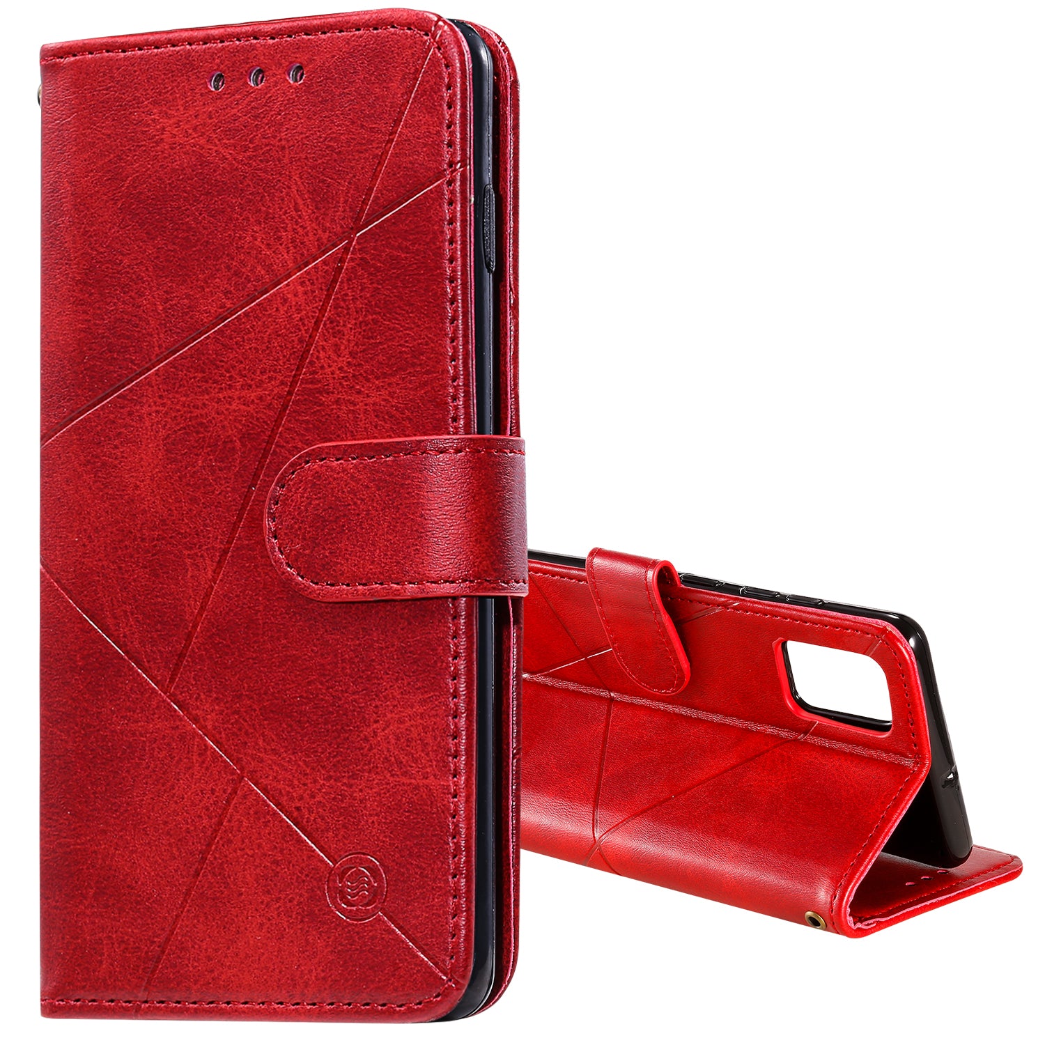 Diamond Splicing Leather Wallet Phone Protective Shell for Samsung Galaxy S20 FE/S20 Fan Edition/S20 FE 5G/S20 Fan Edition 5G/S20 Lite/S20 FE 2022 - Red