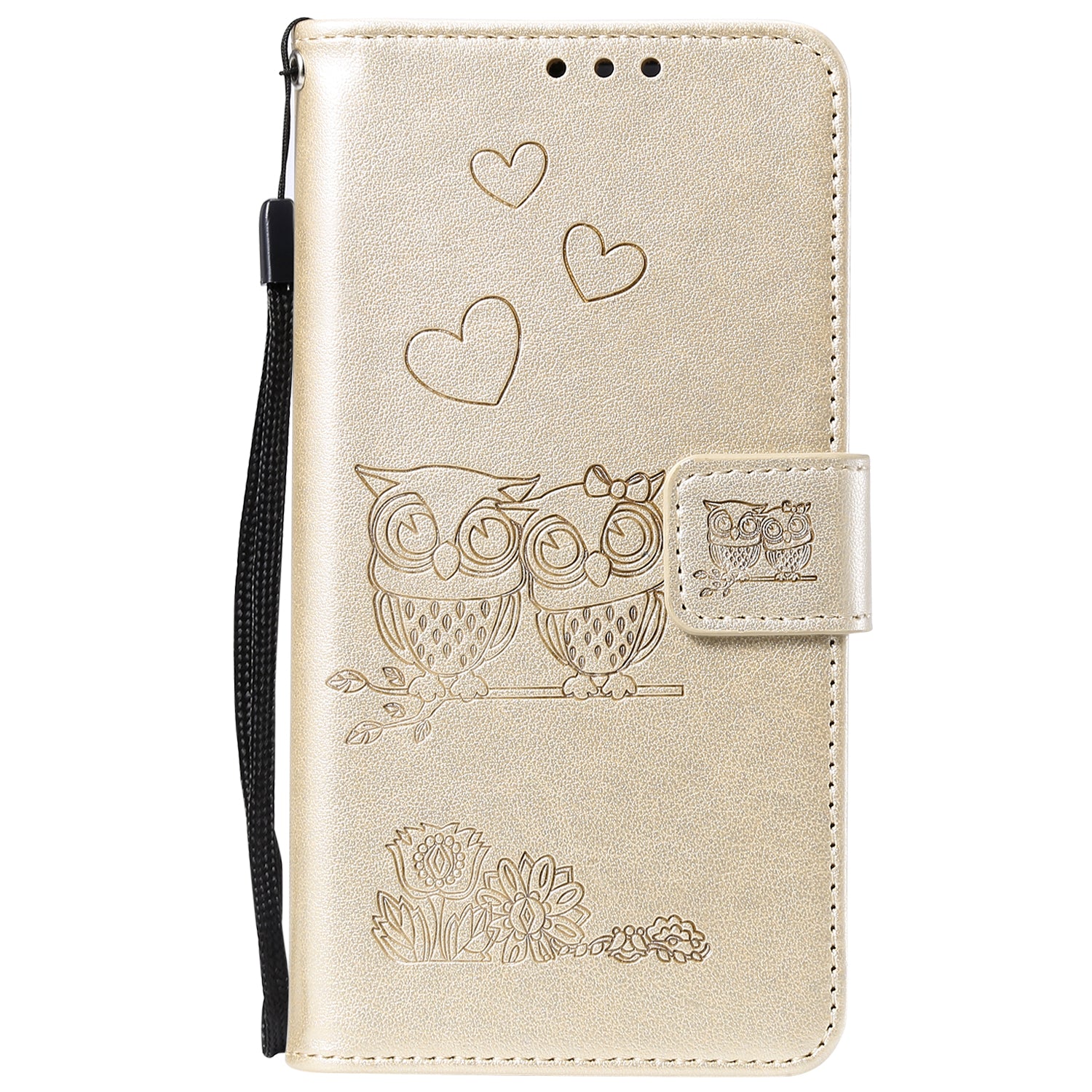 Imprint Owl Pattern Leather Phone Cover Case for Samsung Galaxy S20 FE/S20 Fan Edition/S20 FE 5G/S20 Fan Edition 5G/S20 Lite/S20 FE 2022 - Gold