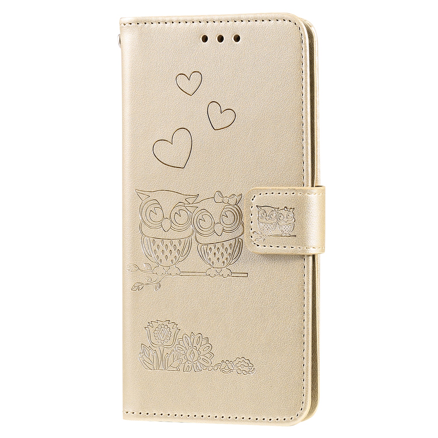 Imprint Owl Pattern Leather Phone Cover Case for Samsung Galaxy S20 FE/S20 Fan Edition/S20 FE 5G/S20 Fan Edition 5G/S20 Lite/S20 FE 2022 - Gold