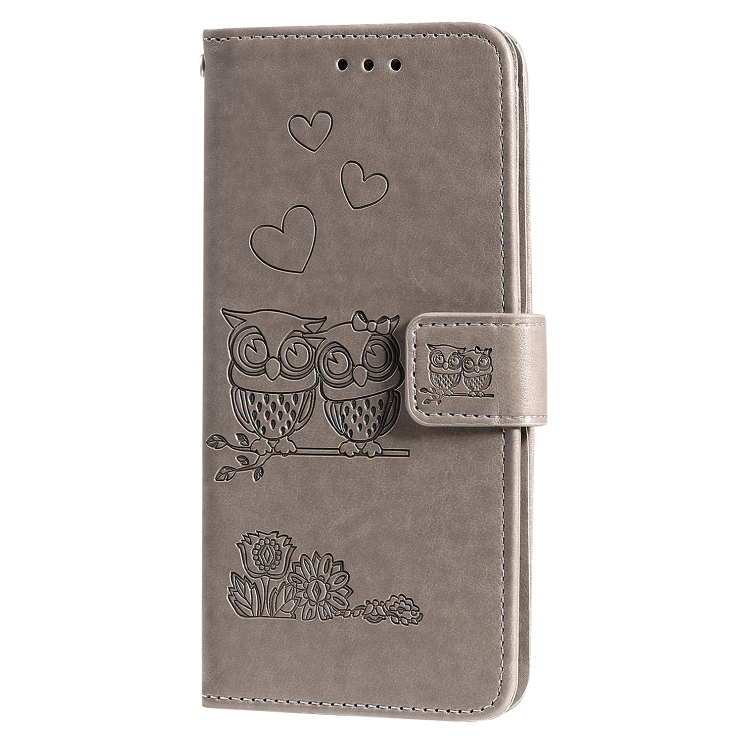 Imprint Owl Pattern Leather Phone Cover Case for Samsung Galaxy S20 FE/S20 Fan Edition/S20 FE 5G/S20 Fan Edition 5G/S20 Lite/S20 FE 2022 - Grey