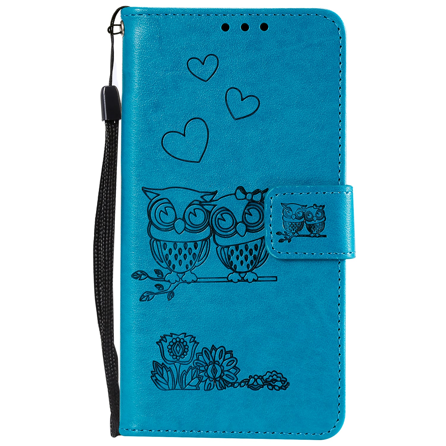 Imprint Owl Pattern Leather Phone Cover Case for Samsung Galaxy S20 FE/S20 Fan Edition/S20 FE 5G/S20 Fan Edition 5G/S20 Lite/S20 FE 2022 - Blue