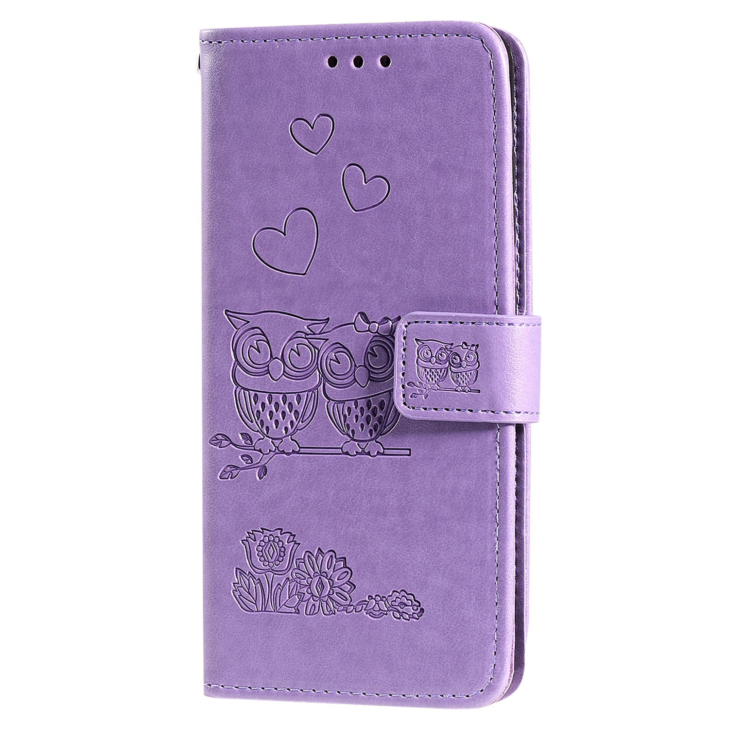 Imprint Owl Pattern Leather Phone Cover Case for Samsung Galaxy S20 FE/S20 Fan Edition/S20 FE 5G/S20 Fan Edition 5G/S20 Lite/S20 FE 2022 - Purple