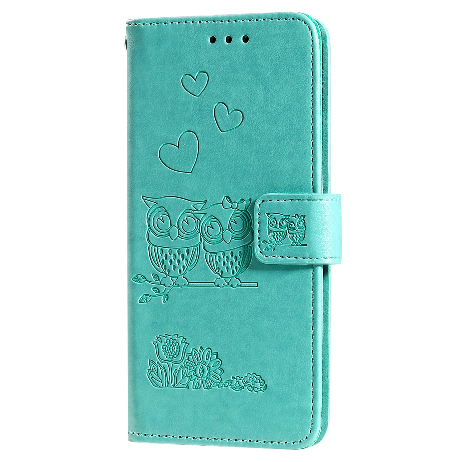 Imprint Owl Pattern Leather Phone Cover Case for Samsung Galaxy S20 FE/S20 Fan Edition/S20 FE 5G/S20 Fan Edition 5G/S20 Lite/S20 FE 2022 - Green