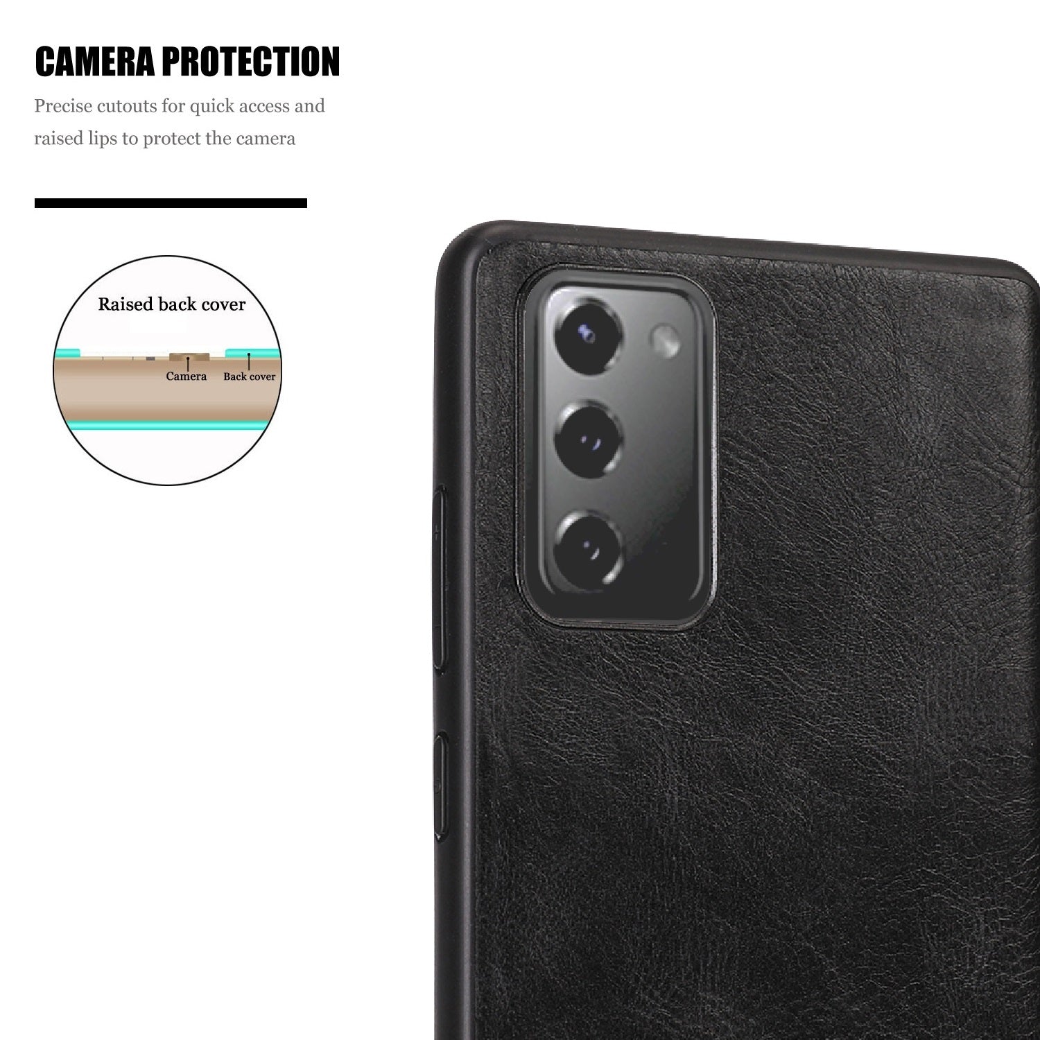 Crazy Horse Texture PU Leather Coated TPU Case Shell for Samsung Galaxy S20 FE/S20 Fan Edition/S20 FE 5G/S20 Fan Edition 5G/S20 Lite - Black