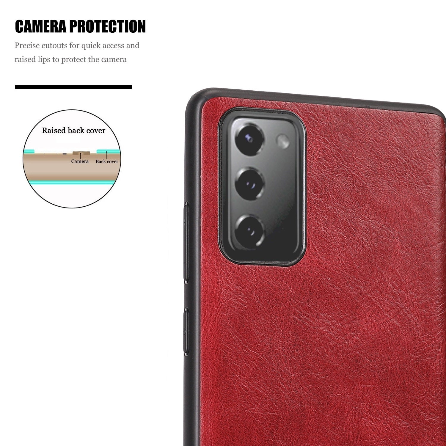 Crazy Horse Texture PU Leather Coated TPU Case Shell for Samsung Galaxy S20 FE/S20 Fan Edition/S20 FE 5G/S20 Fan Edition 5G/S20 Lite - Red