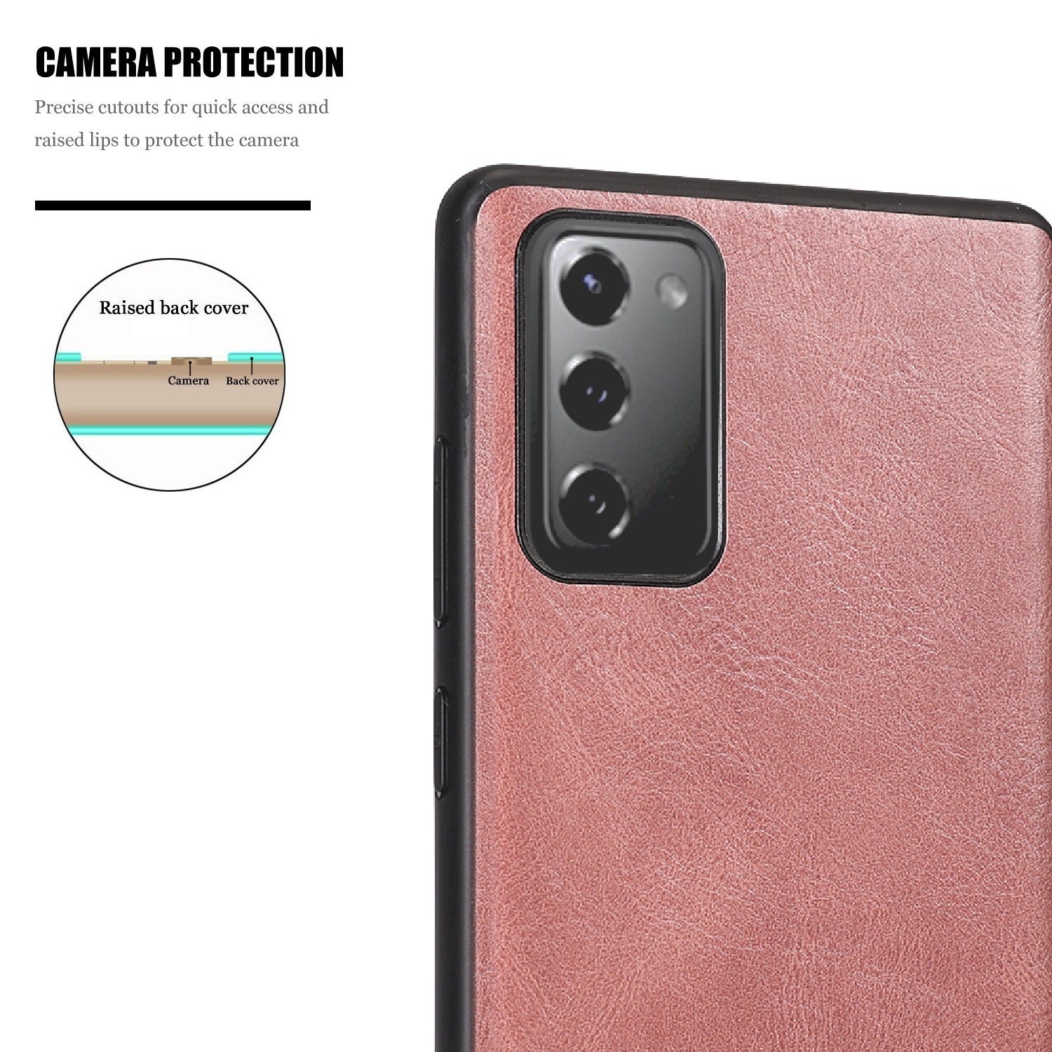 Crazy Horse Texture PU Leather Coated TPU Case Shell for Samsung Galaxy S20 FE/S20 Fan Edition/S20 FE 5G/S20 Fan Edition 5G/S20 Lite - Pink