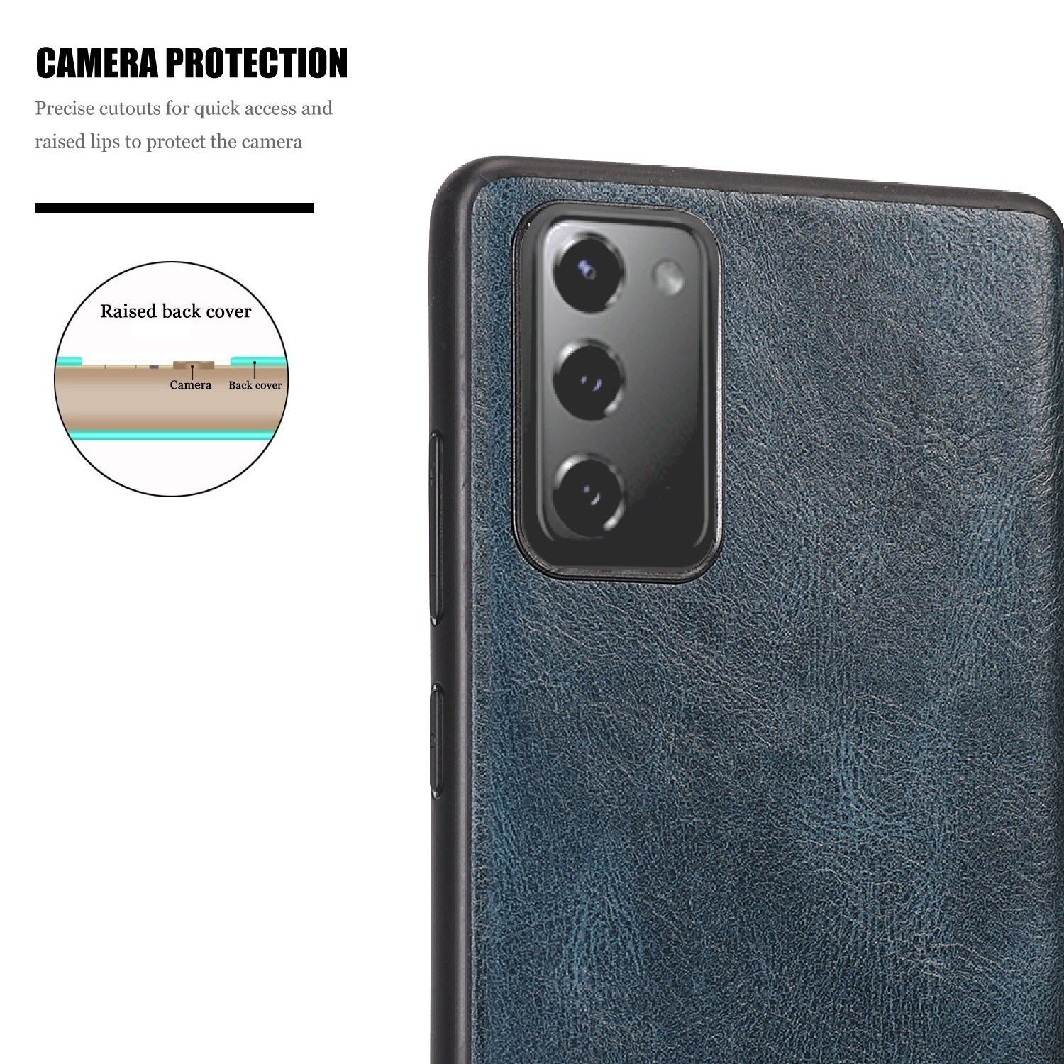 Crazy Horse Texture PU Leather Coated TPU Case Shell for Samsung Galaxy S20 FE/S20 Fan Edition/S20 FE 5G/S20 Fan Edition 5G/S20 Lite - Blue