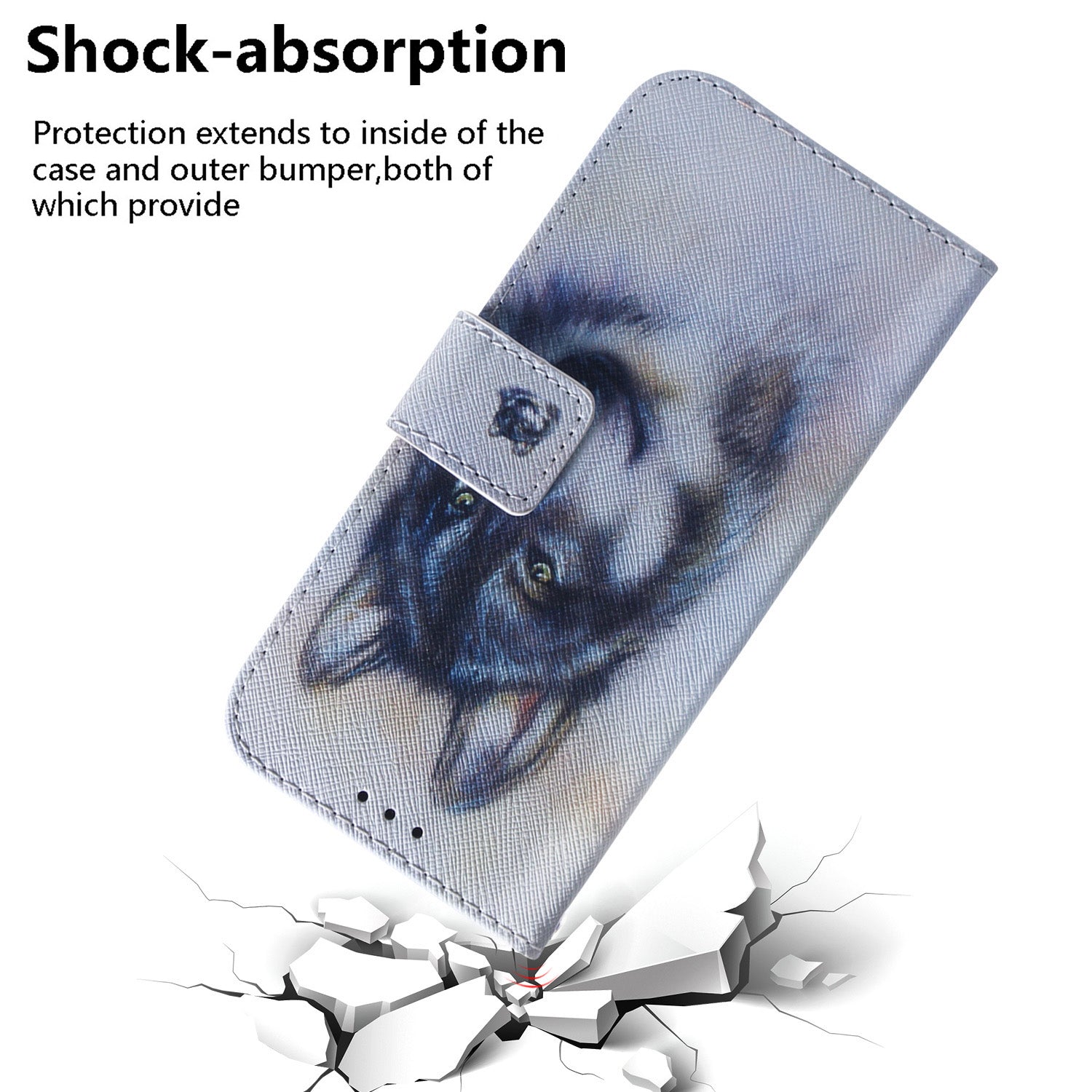 For Samsung Galaxy S20 FE/S20 Fan Edition/S20 FE 5G/S20 Fan Edition 5G/S20 Lite/S20 FE 2022 Pattern Printing Wallet Leather Phone Case - Wolf