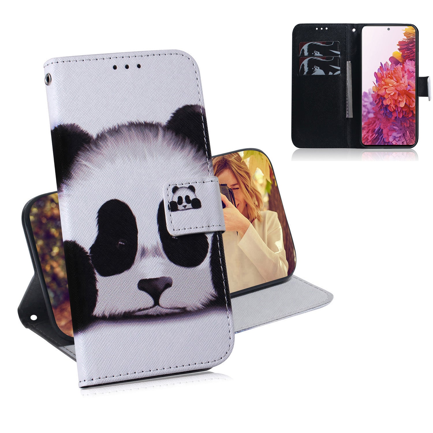 For Samsung Galaxy S20 FE/S20 Fan Edition/S20 FE 5G/S20 Fan Edition 5G/S20 Lite/S20 FE 2022 Pattern Printing Wallet Leather Phone Case - Panda