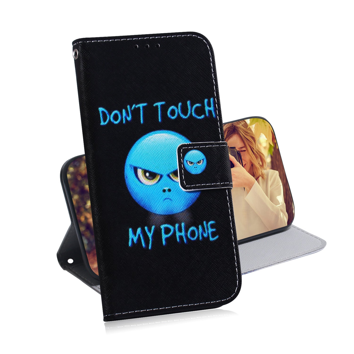 For Samsung Galaxy S20 FE/S20 Fan Edition/S20 FE 5G/S20 Fan Edition 5G/S20 Lite/S20 FE 2022 Pattern Printing Wallet Leather Phone Case - Don't Touch My Phone