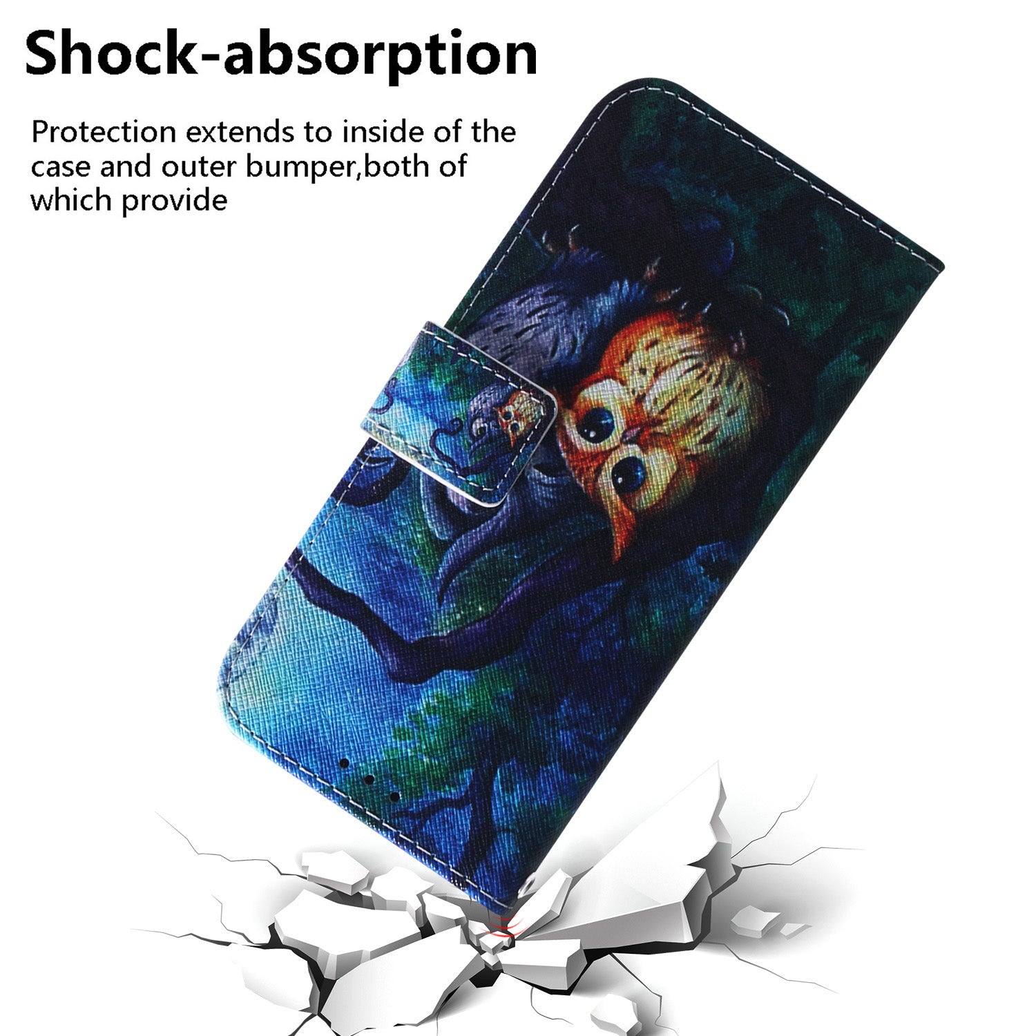 For Samsung Galaxy S20 FE/S20 Fan Edition/S20 FE 5G/S20 Fan Edition 5G/S20 Lite/S20 FE 2022 Pattern Printing Wallet Leather Phone Case - Owl