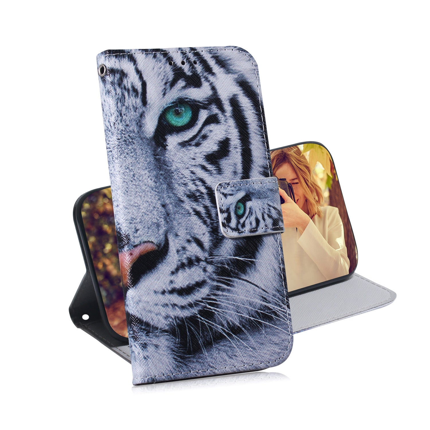 For Samsung Galaxy S20 FE/S20 Fan Edition/S20 FE 5G/S20 Fan Edition 5G/S20 Lite/S20 FE 2022 Pattern Printing Wallet Leather Phone Case - Tiger