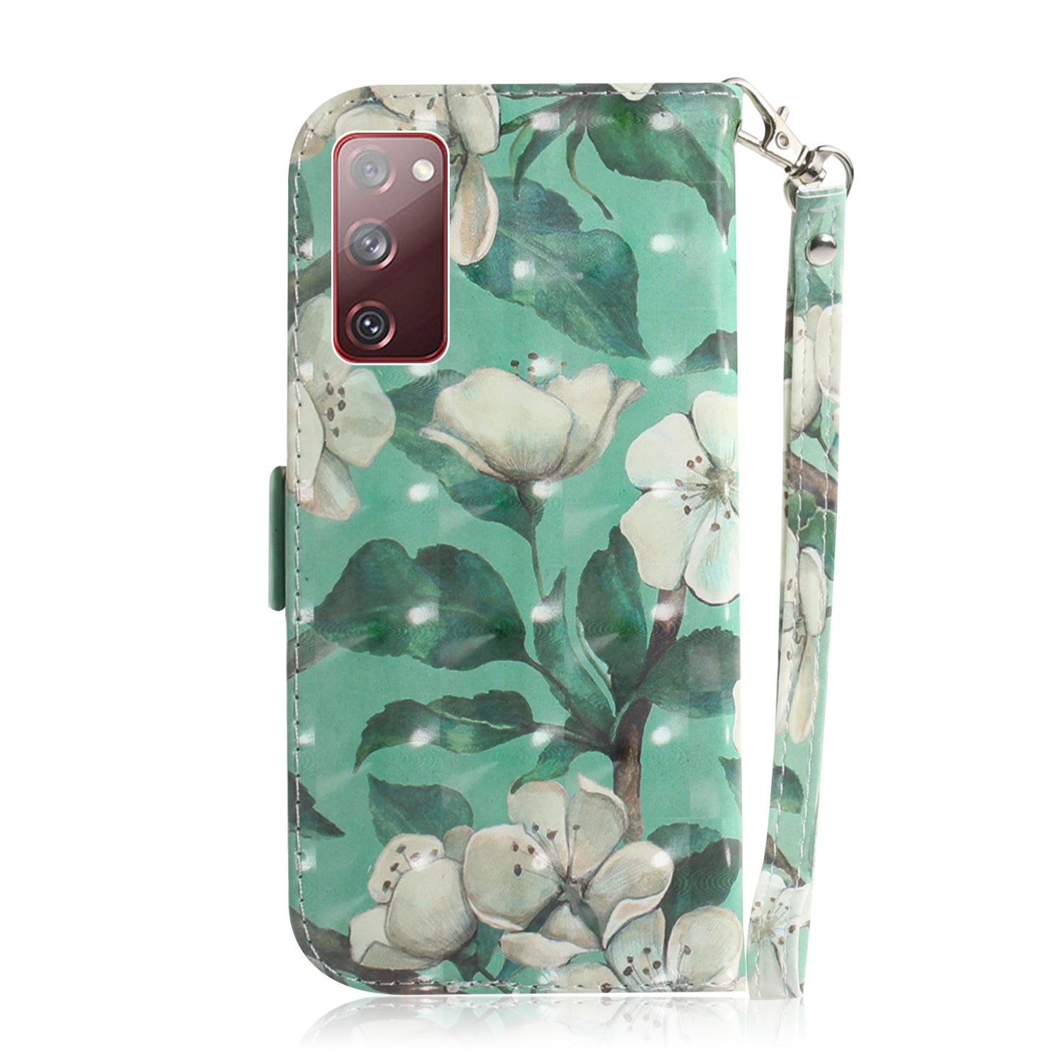 For Samsung Galaxy S20 FE/S20 Fan Edition/S20 FE 5G/S20 Fan Edition 5G/S20 Lite/S20 FE 2022 Light Spot Decor Pattern Printing Wallet Stand Leather Phone Case with Strap - Vivid Flower