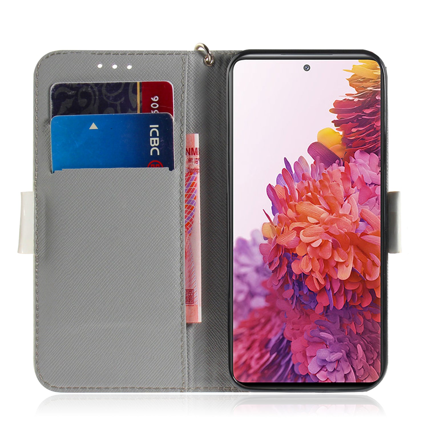 For Samsung Galaxy S20 FE/S20 Fan Edition/S20 FE 5G/S20 Fan Edition 5G/S20 Lite/S20 FE 2022 Light Spot Decor Pattern Printing Wallet Stand Leather Phone Case with Strap - Vivid Flower